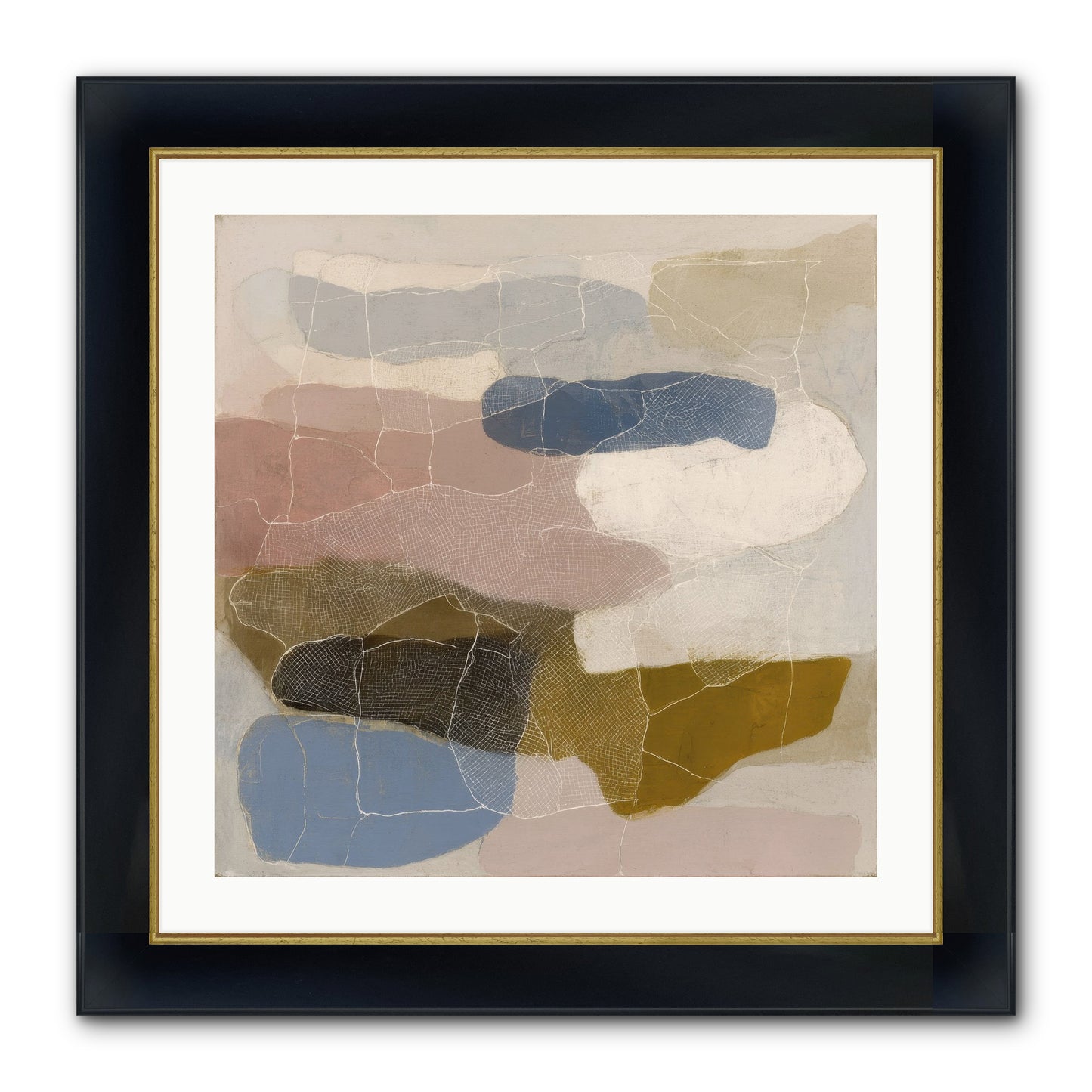 Serene Framed Print - Wide Black w/Gold 24x24
