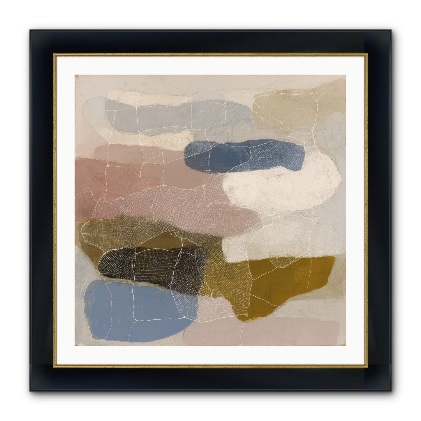 Serene Framed Print - Wide Black w/Gold 30x30