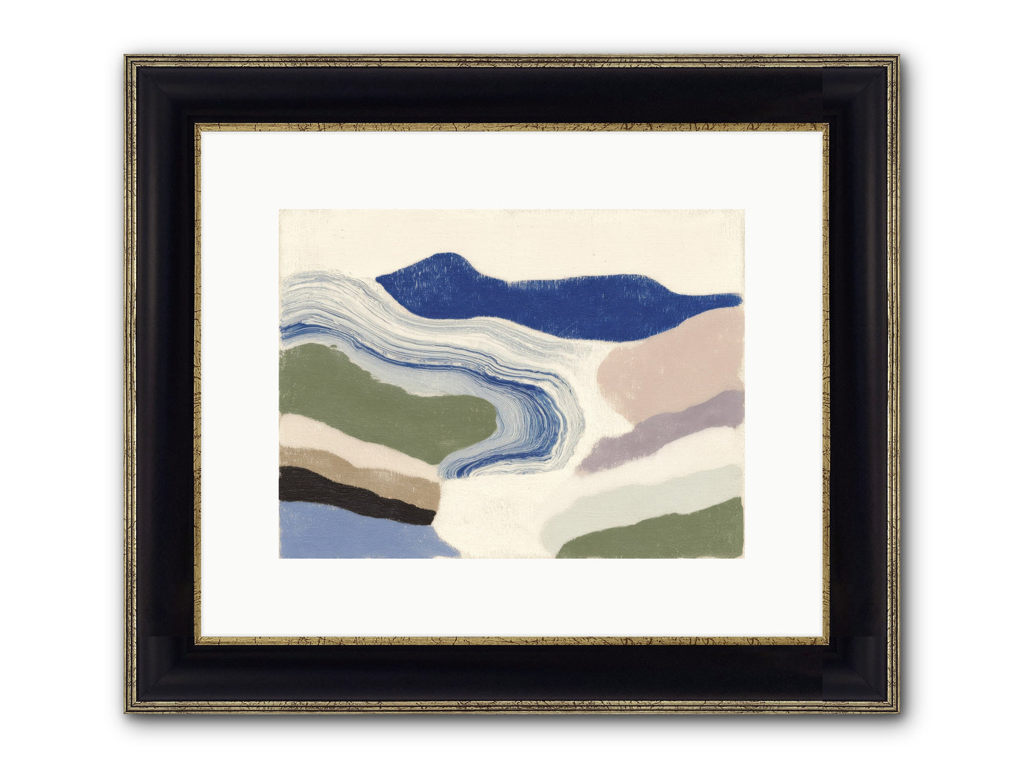 Serene Chaos Framed Print - Black & Gold 12x9