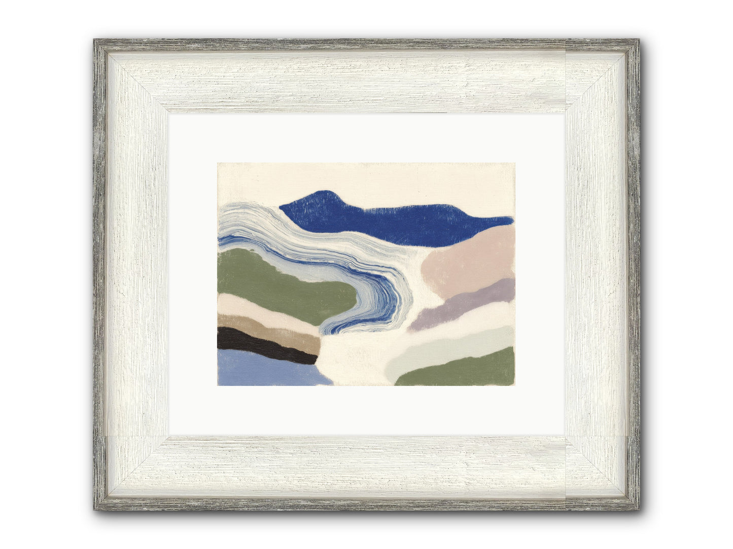Serene Chaos Framed Print - Driftwood White 12x9
