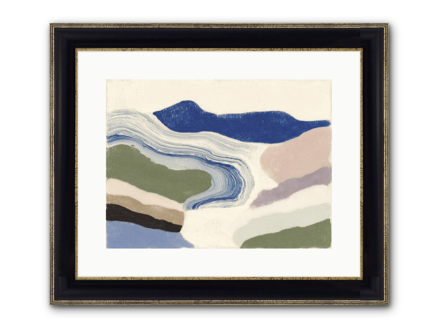 Serene Chaos Framed Print - Black & Gold 16x12