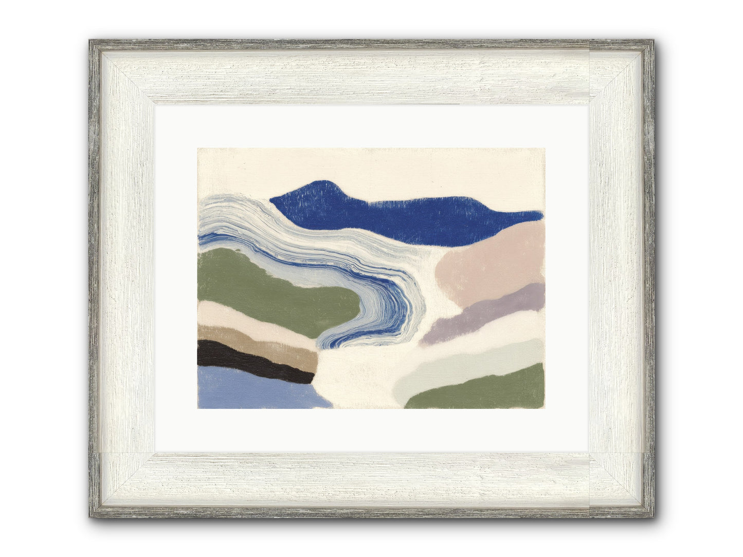 Serene Chaos Framed Print - Driftwood White 16x12