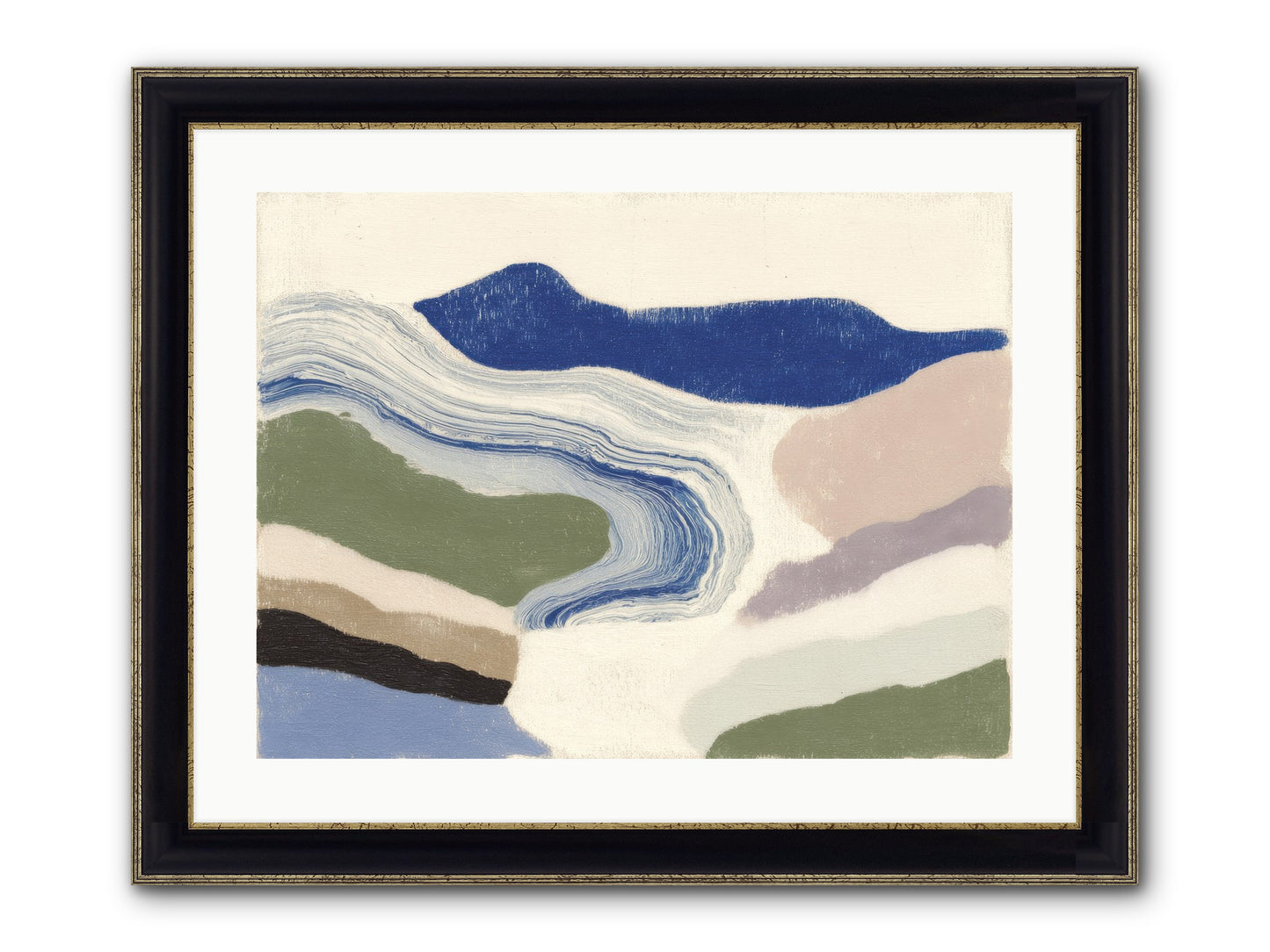 Serene Chaos Framed Print - Black & Gold 24x18
