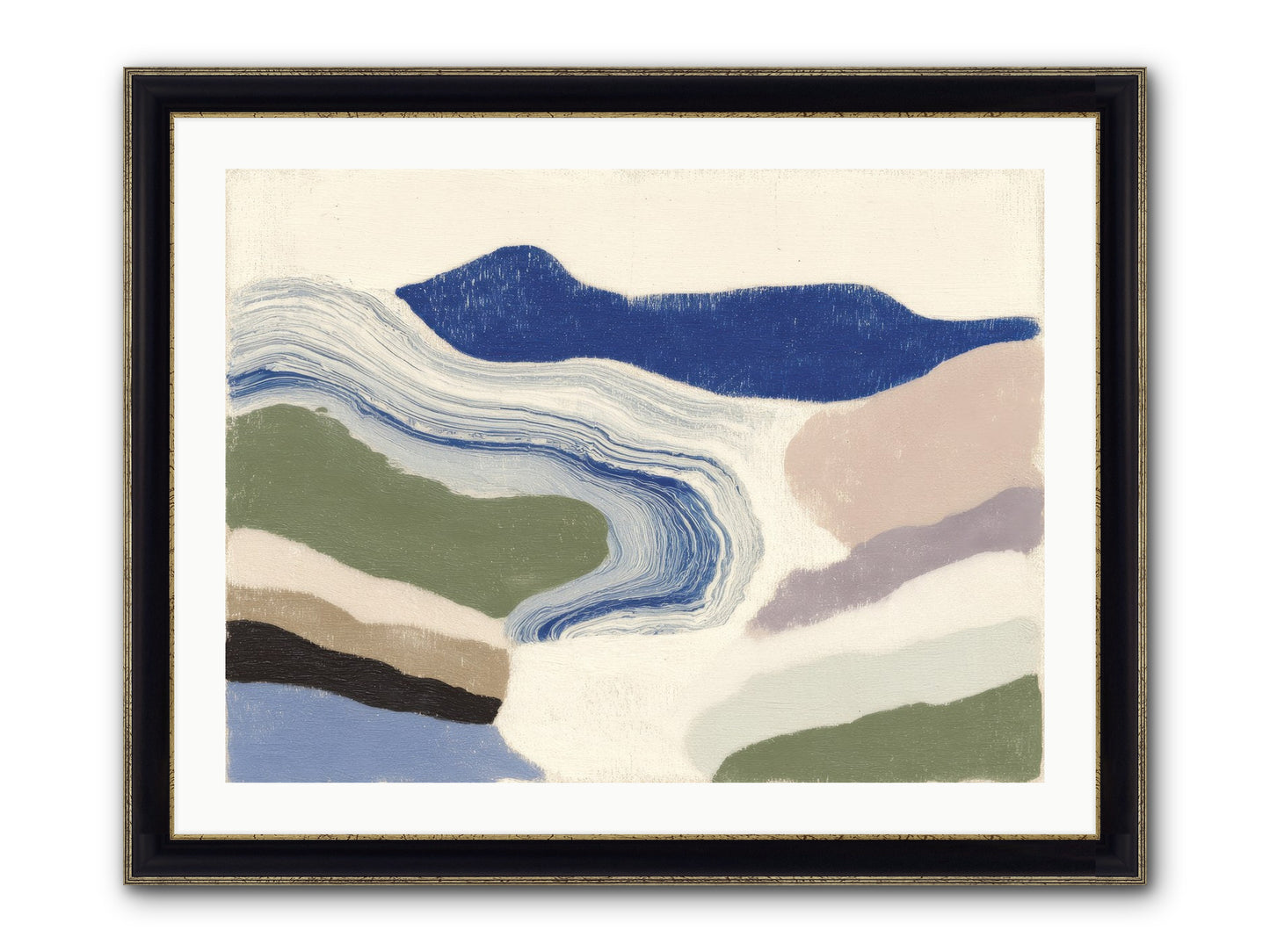 Serene Chaos Framed Print - Black & Gold 32x24