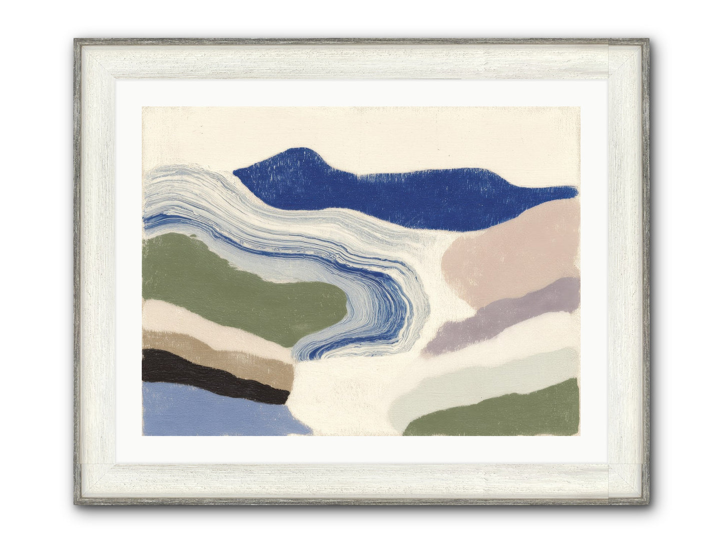 Serene Chaos Framed Print - Driftwood White 32x24