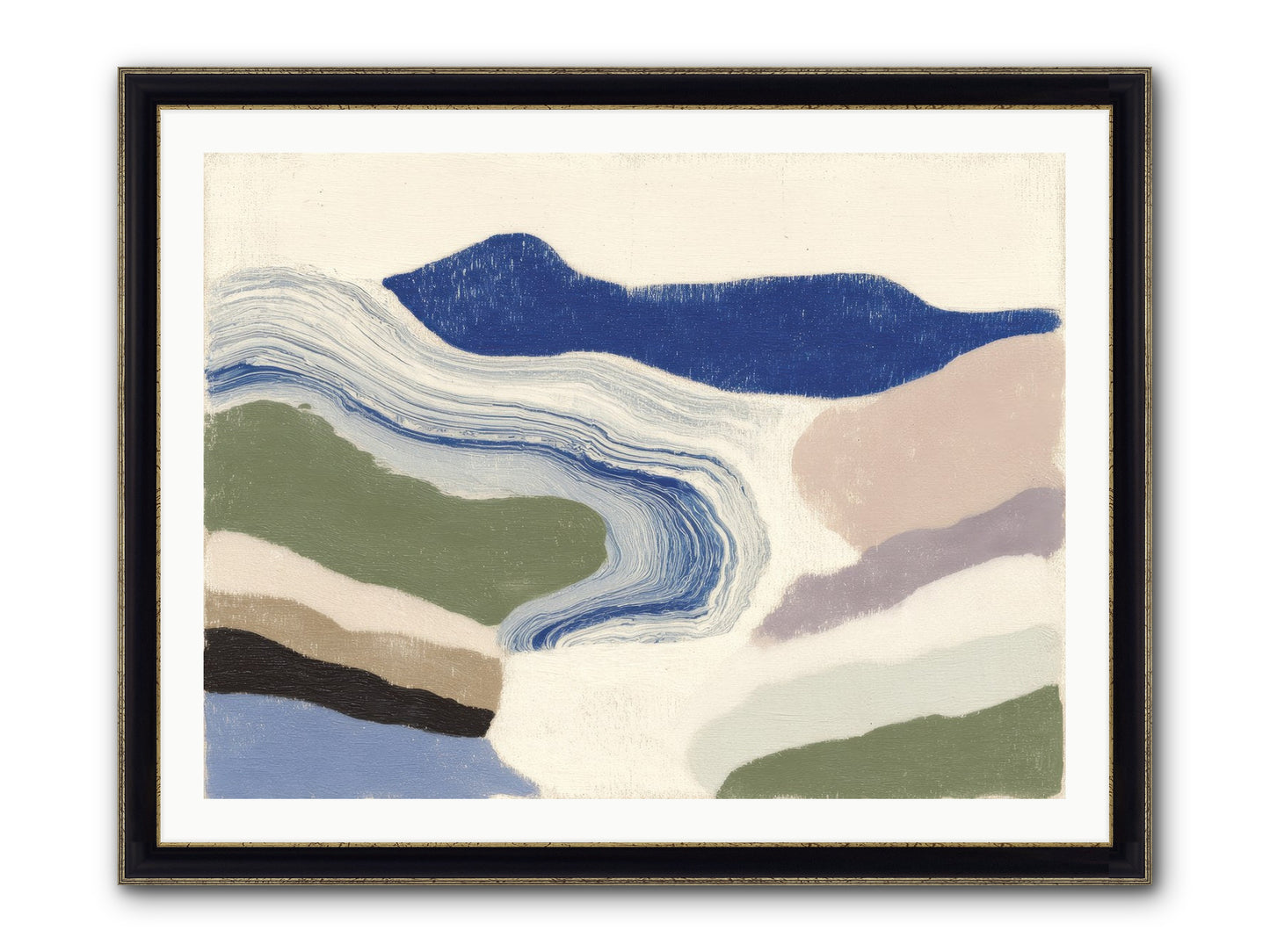 Serene Chaos Framed Print - Black & Gold 40x30