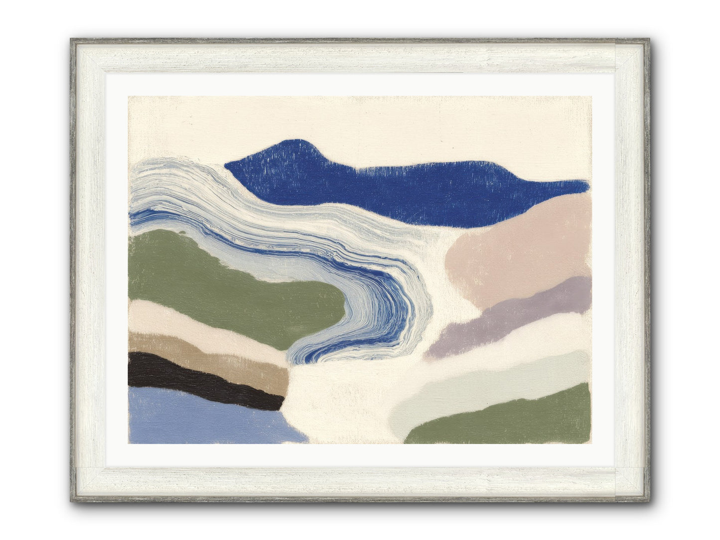 Serene Chaos Framed Print - Driftwood White 40x30