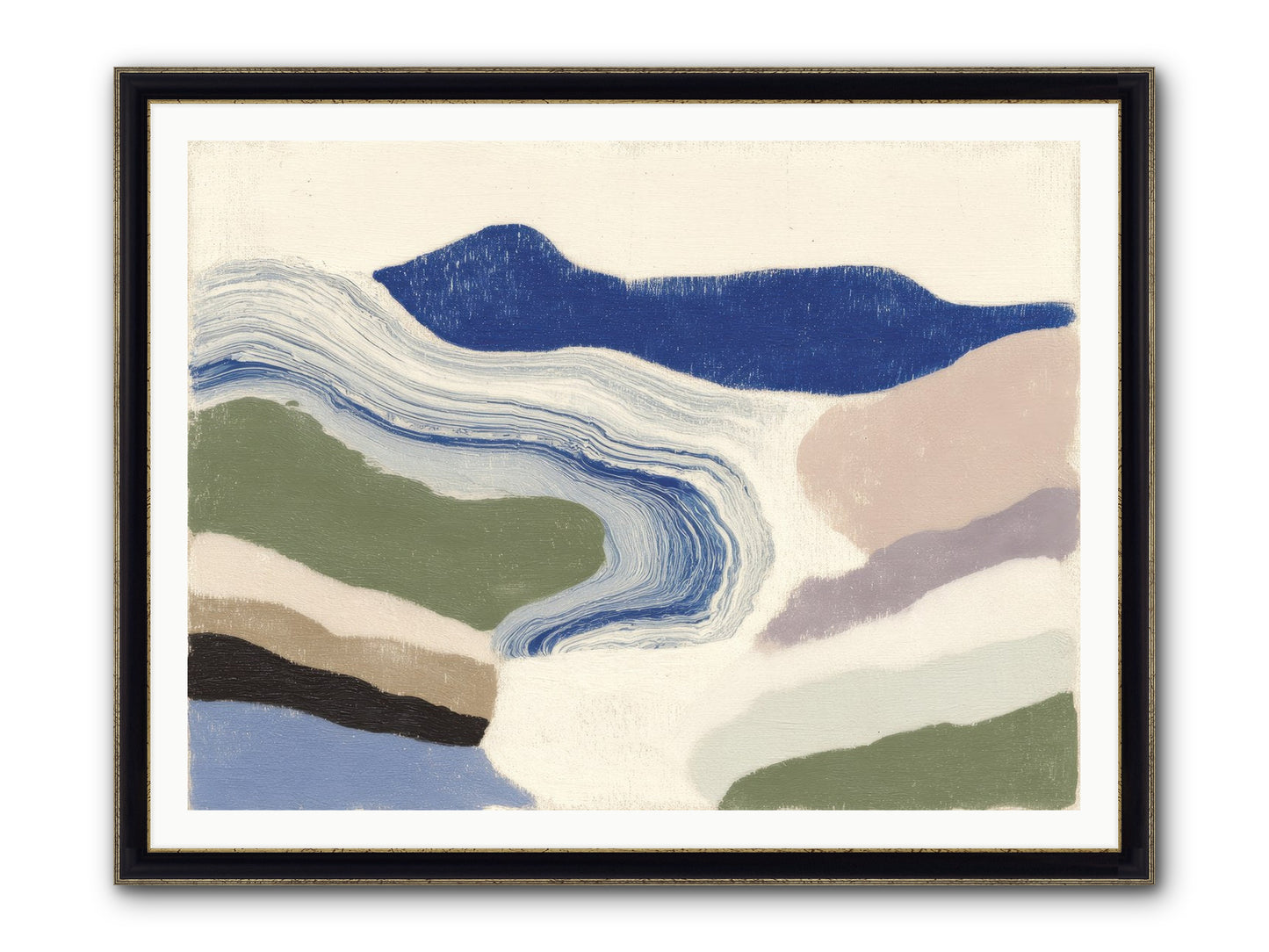 Serene Chaos Framed Print - Black & Gold 48x36