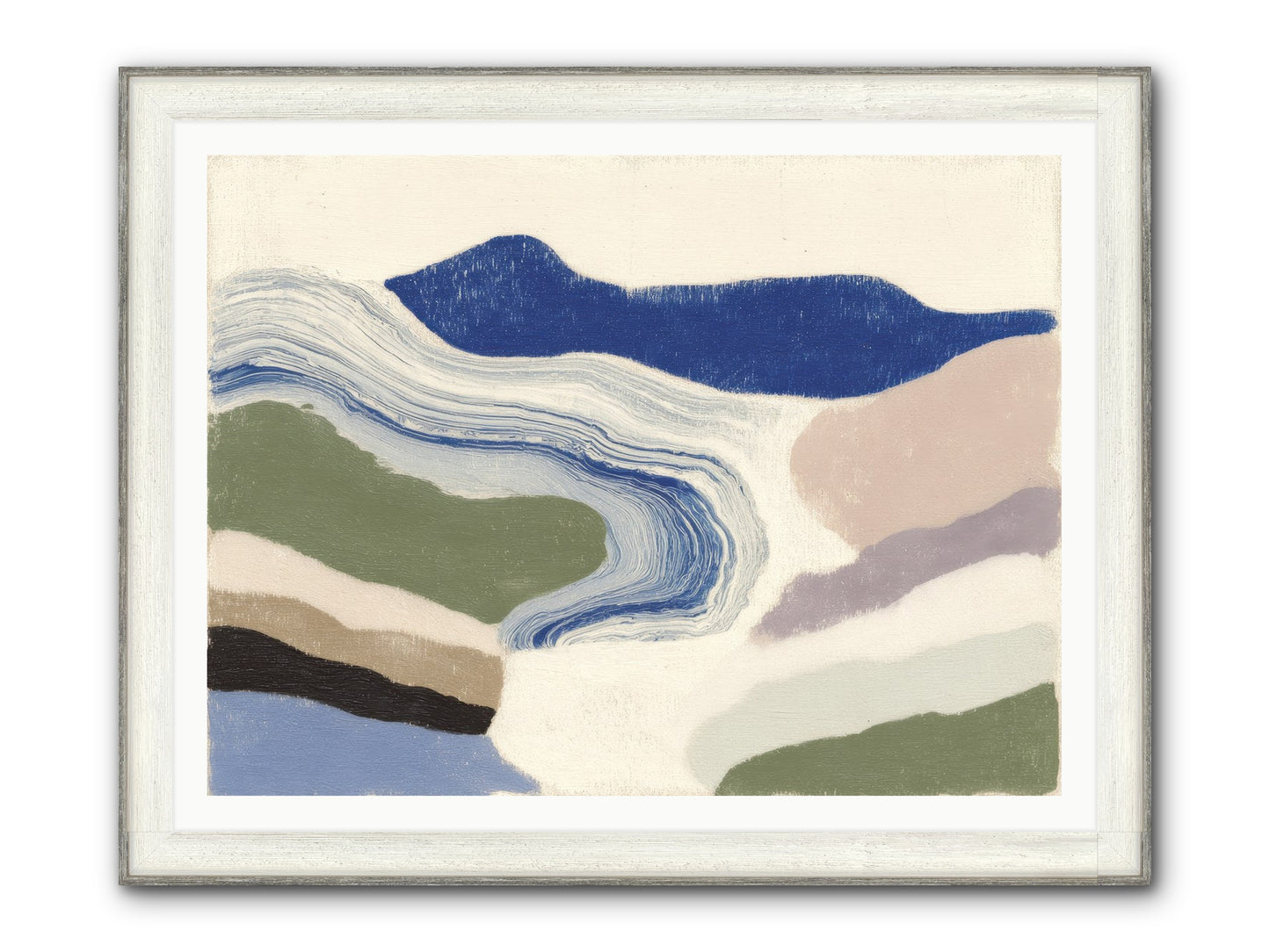 Serene Chaos Framed Print - Driftwood White 48x36