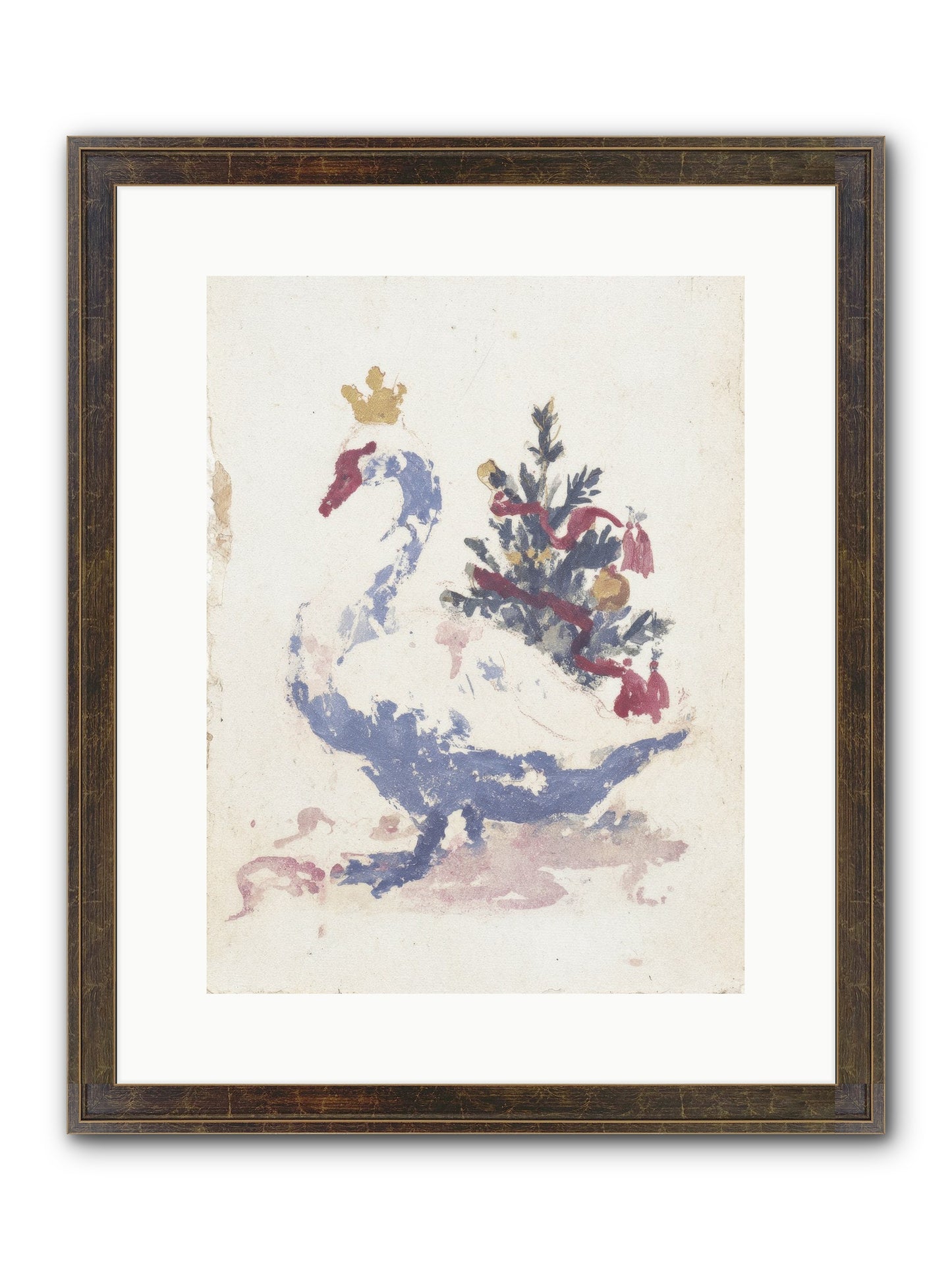 Serene In Snow Framed Print - Slimwoods Black/Gold 12x16