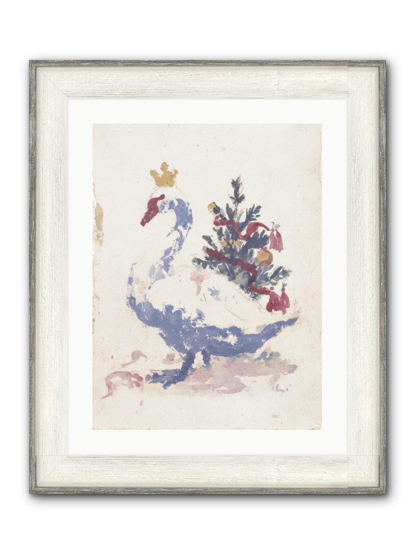 Serene In Snow Framed Print - Driftwood White 18x24