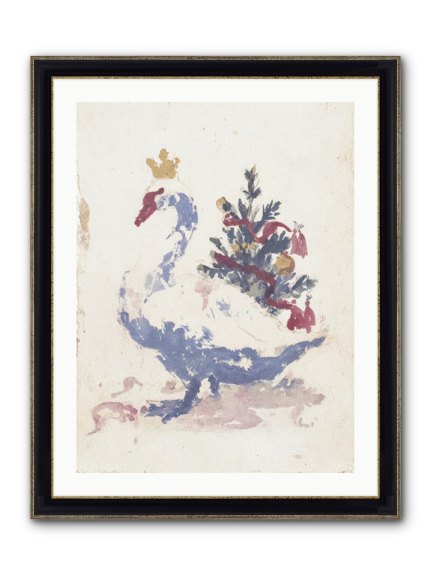 Serene In Snow Framed Print - Black & Gold 24x32