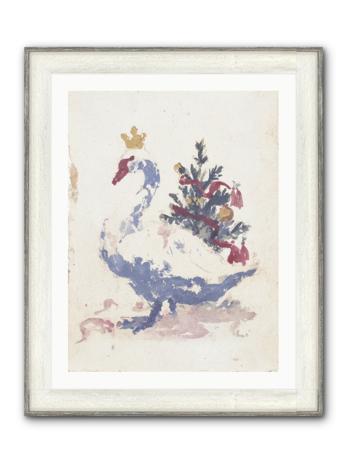 Serene In Snow Framed Print - Driftwood White 24x32