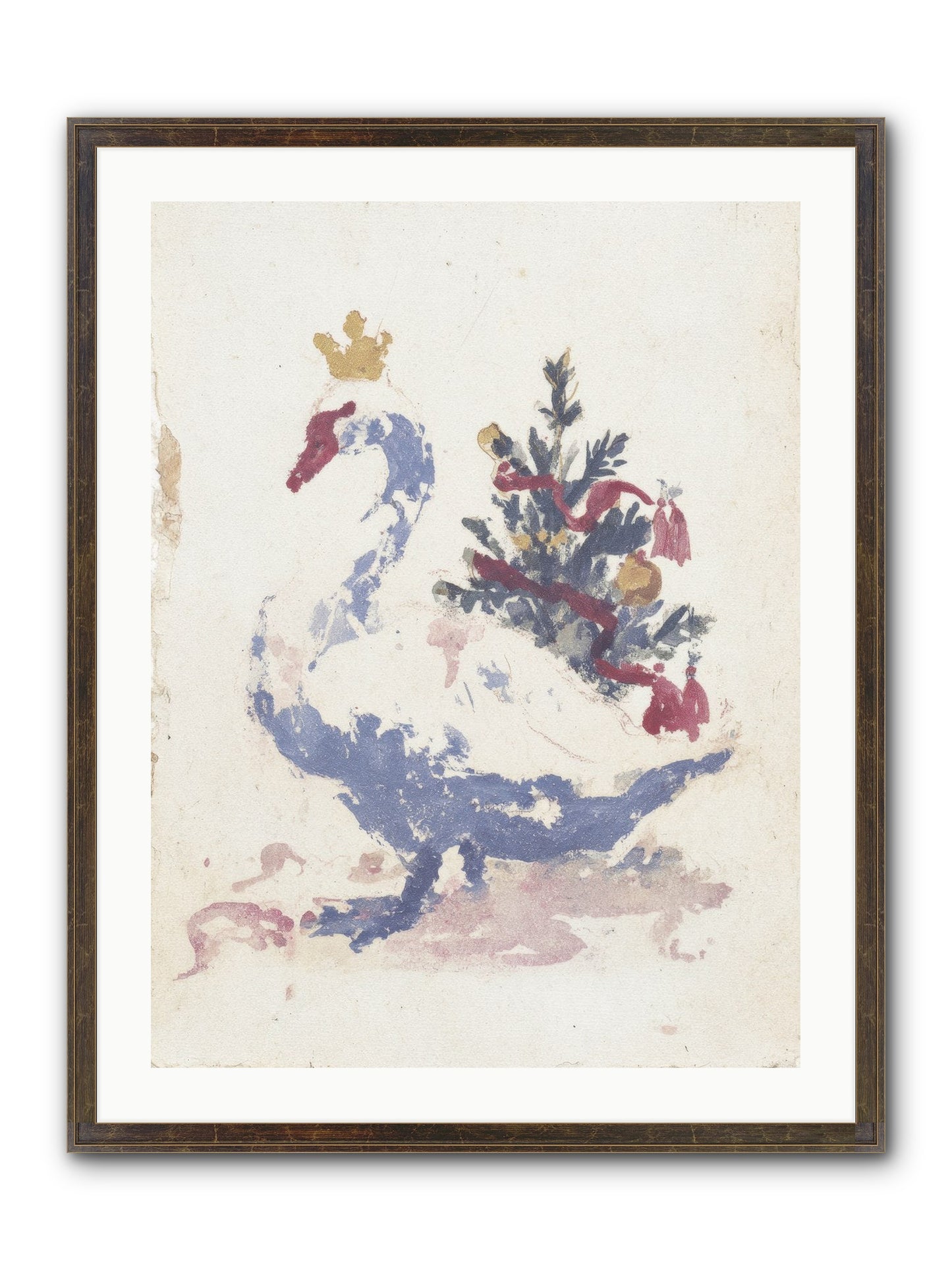 Serene In Snow Framed Print - Slimwoods Black/Gold 24x32