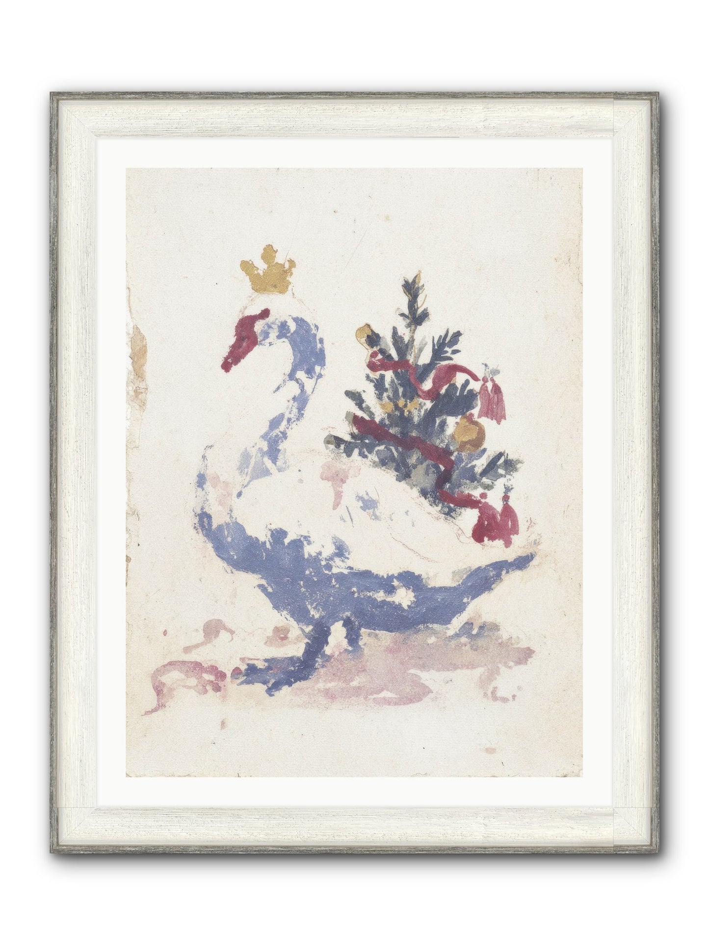 Serene In Snow Framed Print - Driftwood White 30x40