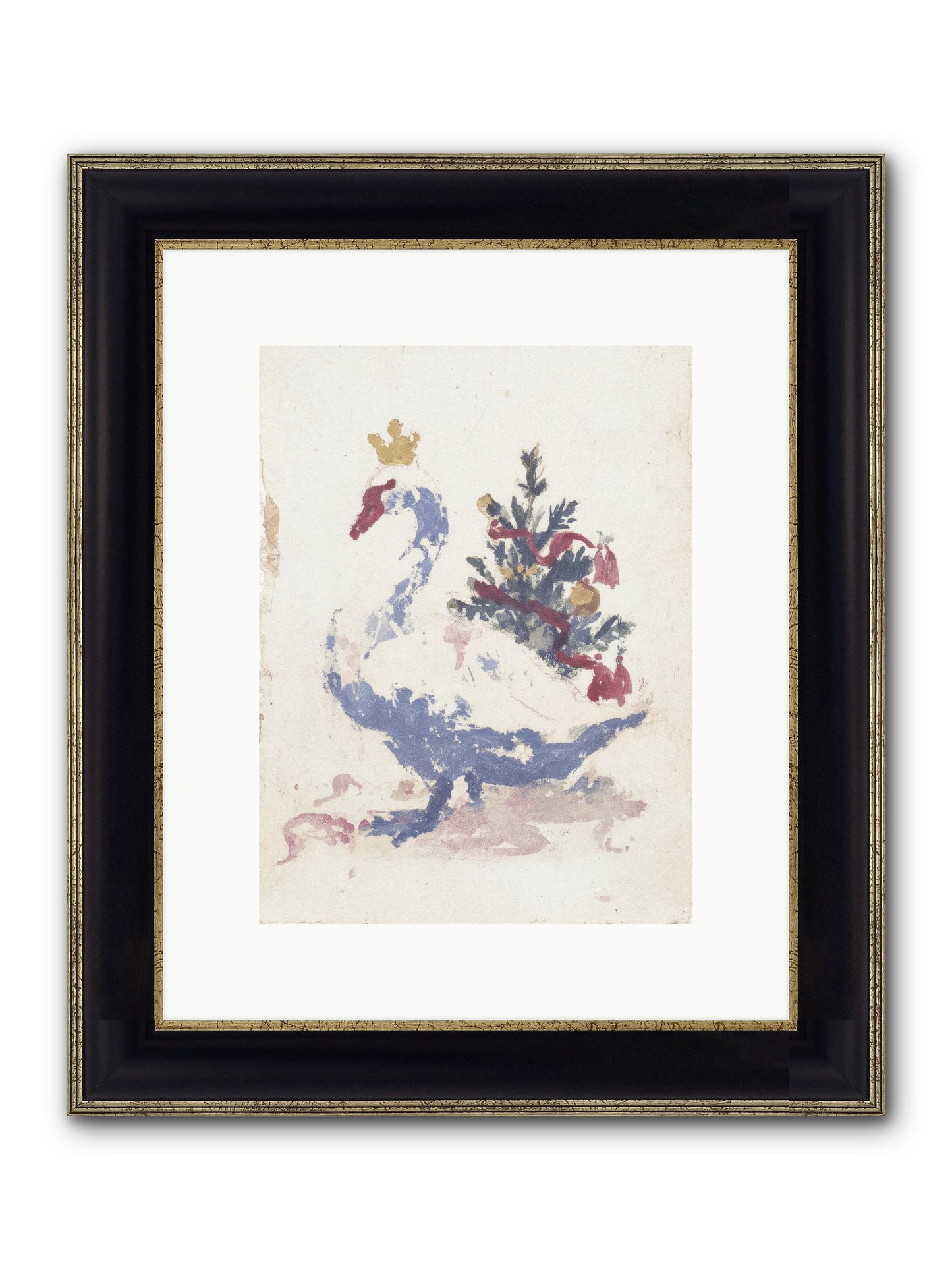 Serene In Snow Framed Print - Black & Gold 9x12