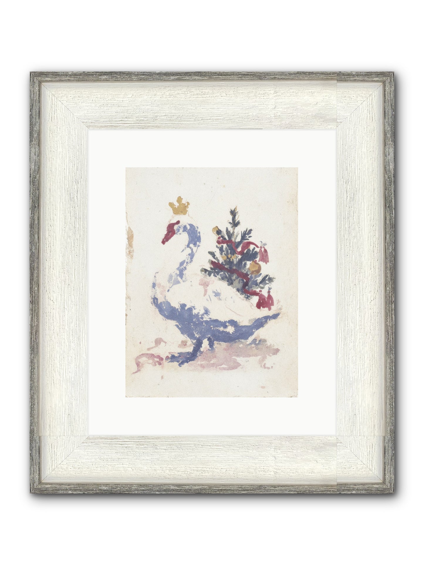 Serene In Snow Framed Print - Driftwood White 9x12
