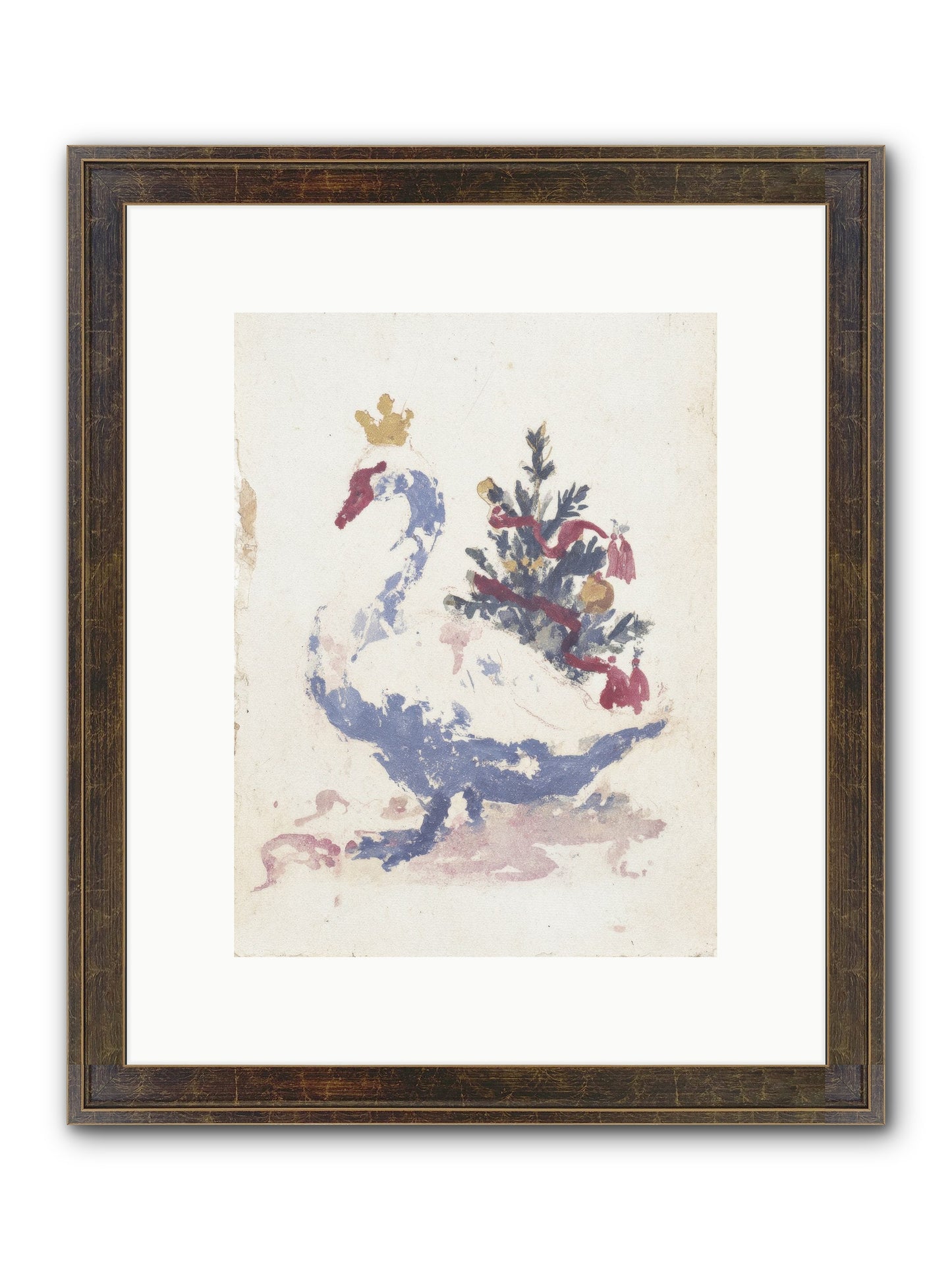 Serene In Snow Framed Print - Slimwoods Black/Gold 9x12