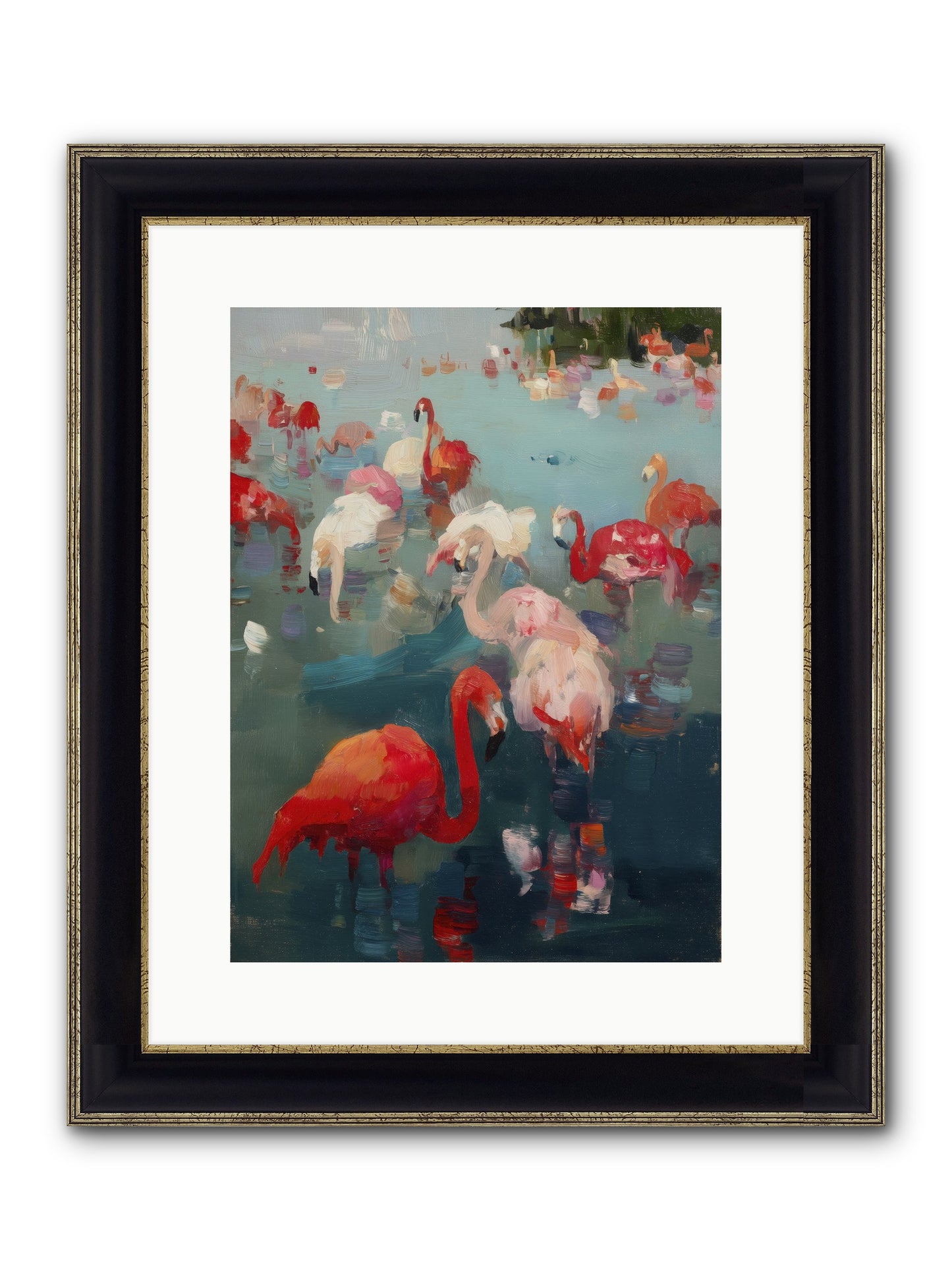 Serene Passage Framed Print - Black & Gold 12x16