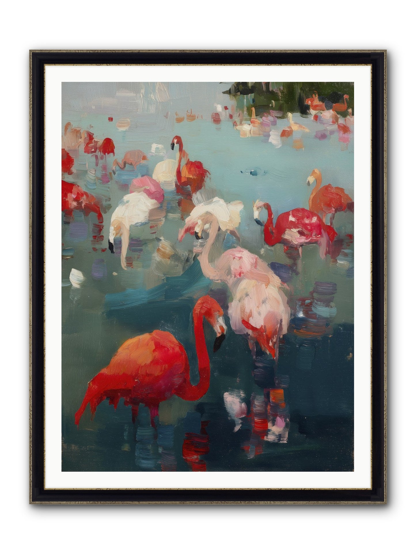 Serene Passage Framed Print - Black & Gold 36x48