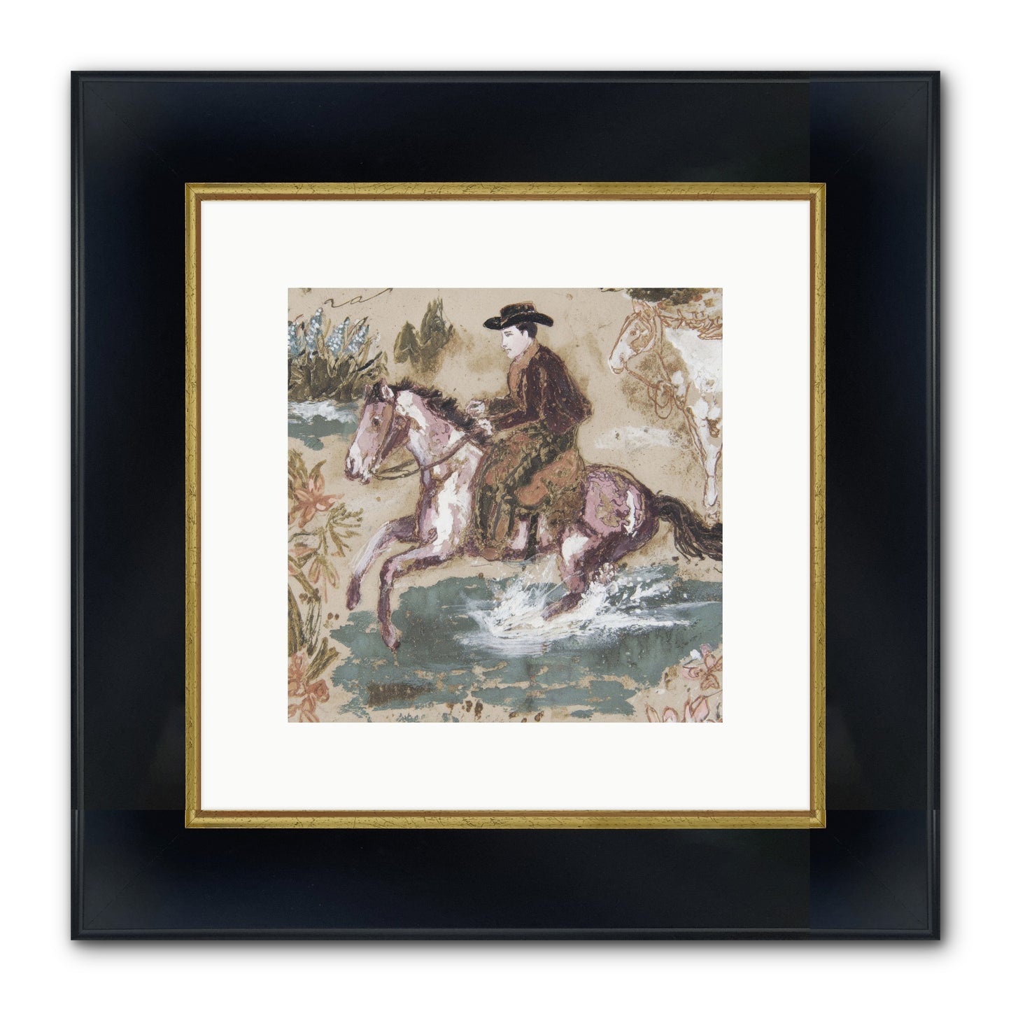 Serpentine Way Framed Print - Wide Black w/Gold 10x10