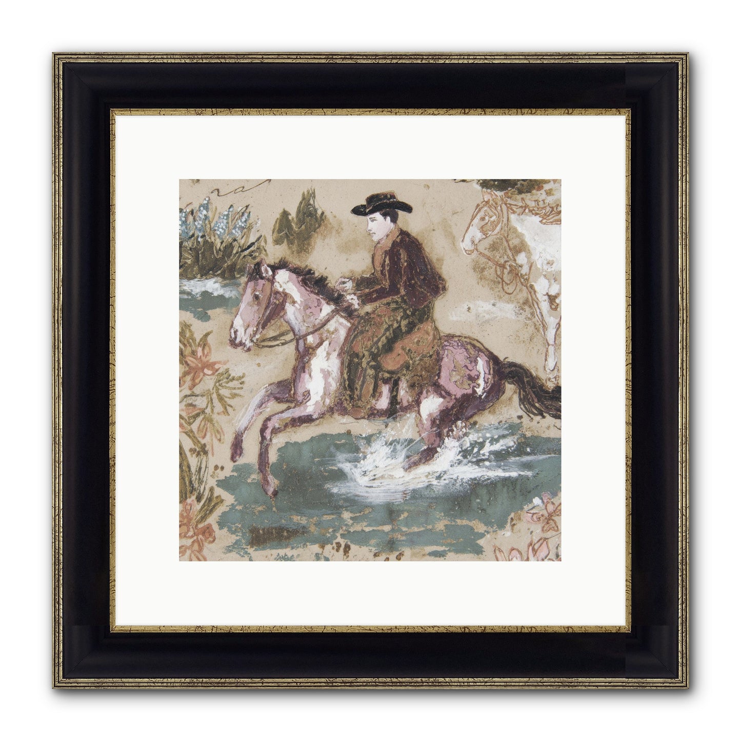 Serpentine Way Framed Print - Black & Gold 12x12