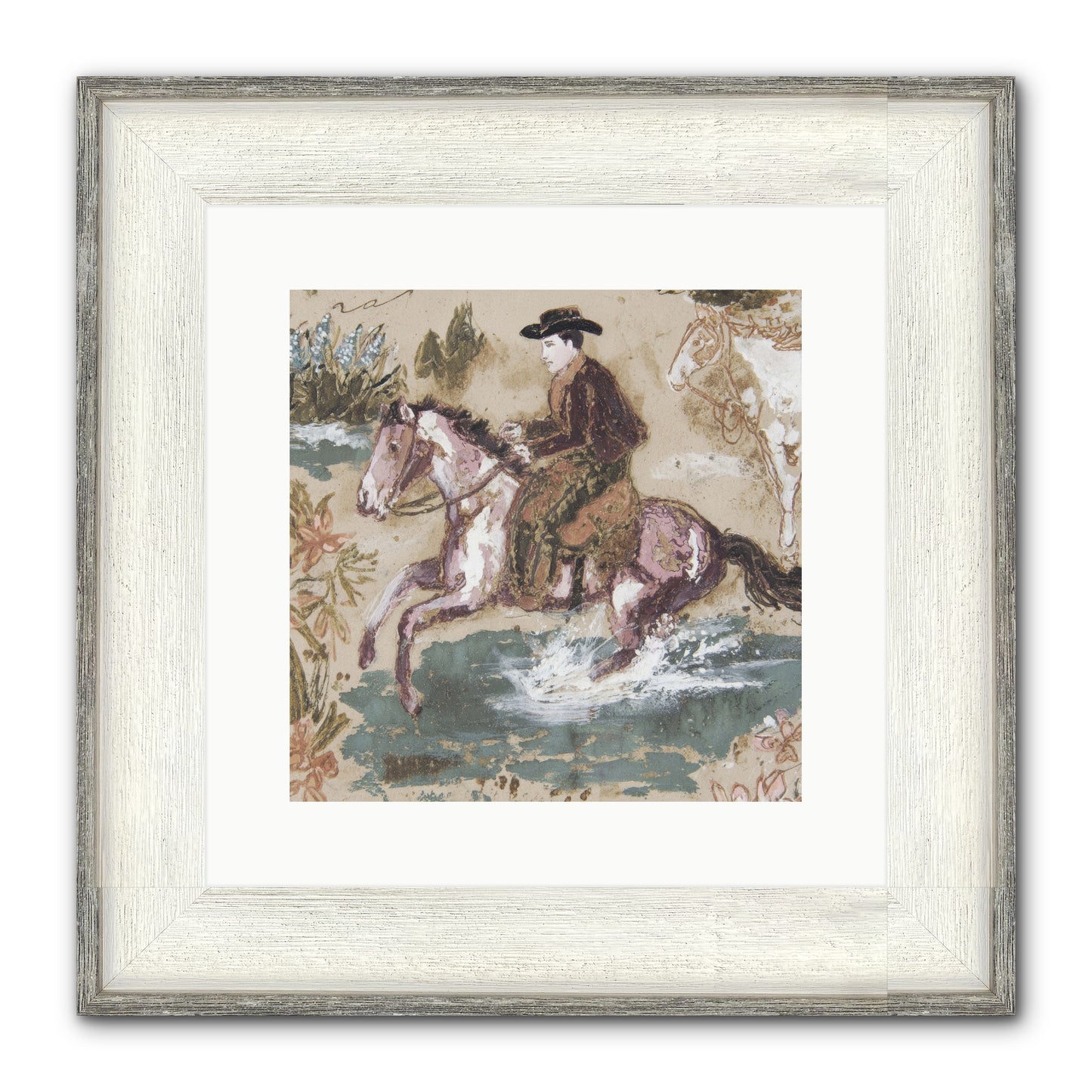 Serpentine Way Framed Print - Driftwood White 12x12