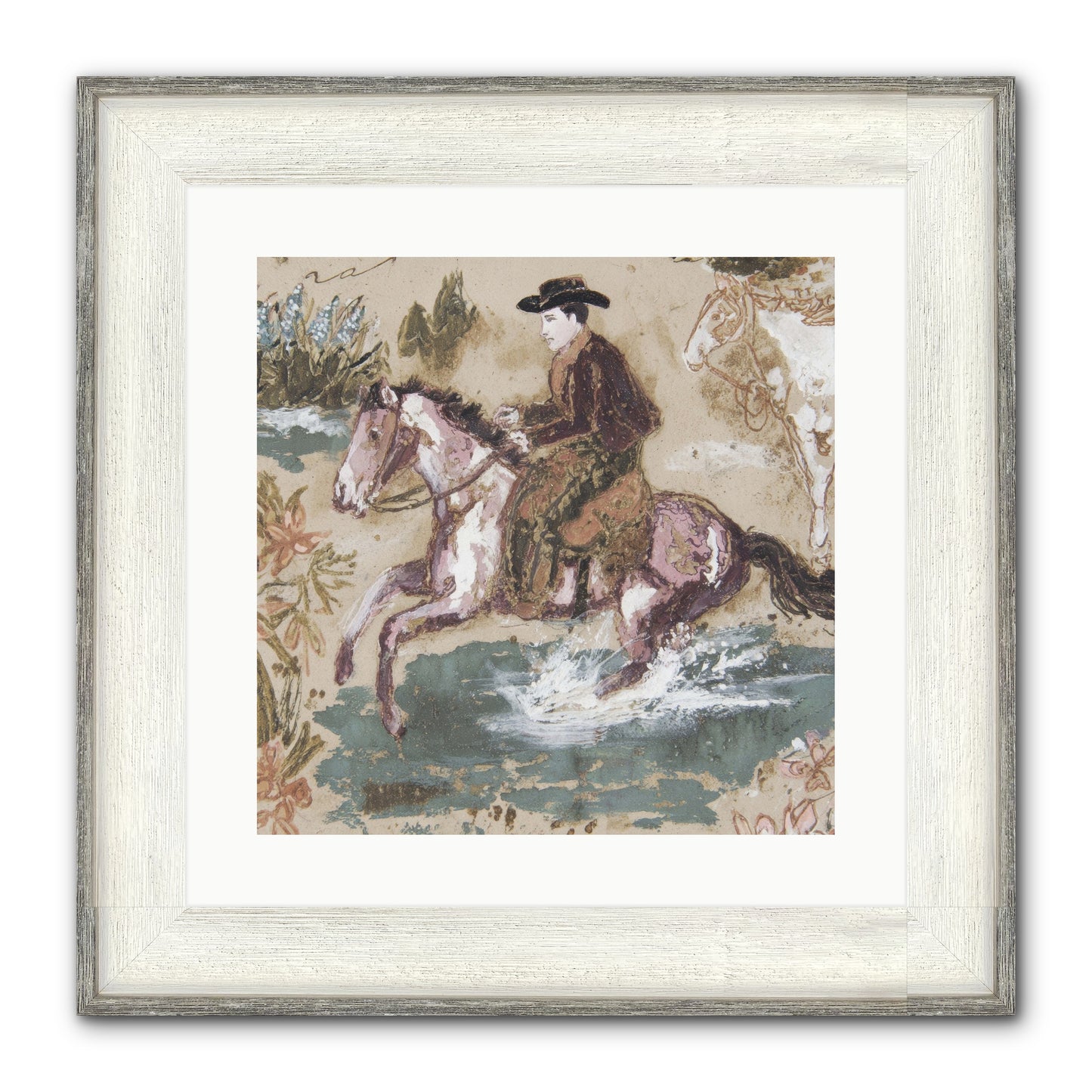 Serpentine Way Framed Print - Driftwood White 16x16