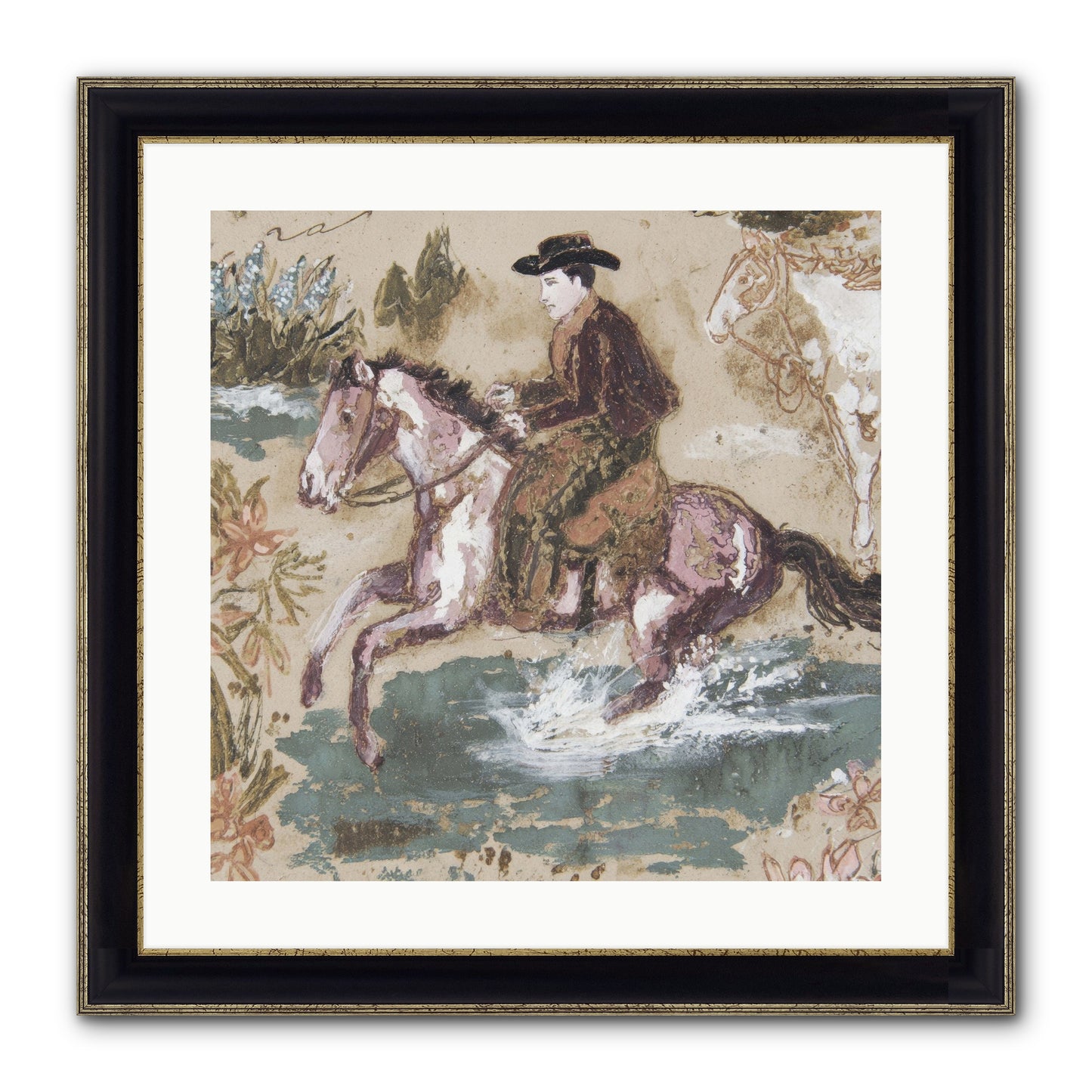 Serpentine Way Framed Print - Black & Gold 20x20