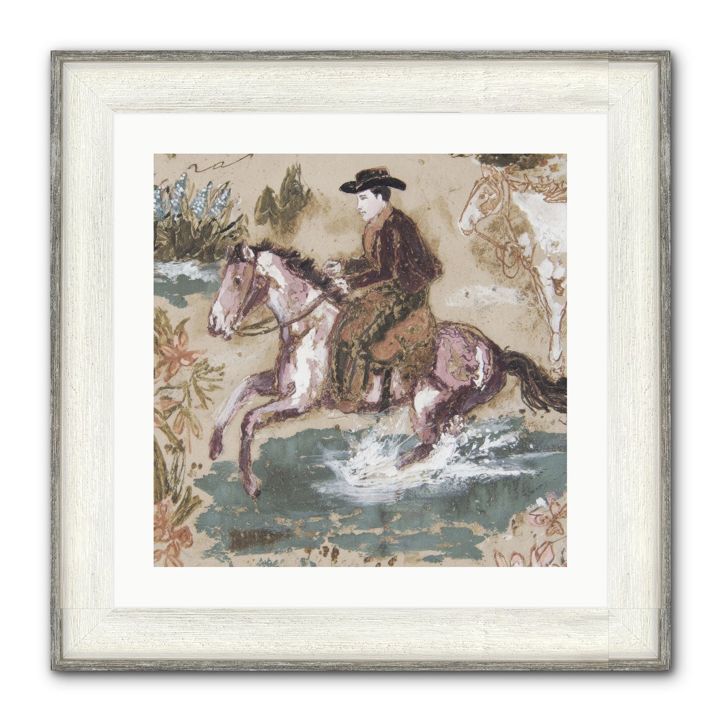 Serpentine Way Framed Print - Driftwood White 20x20