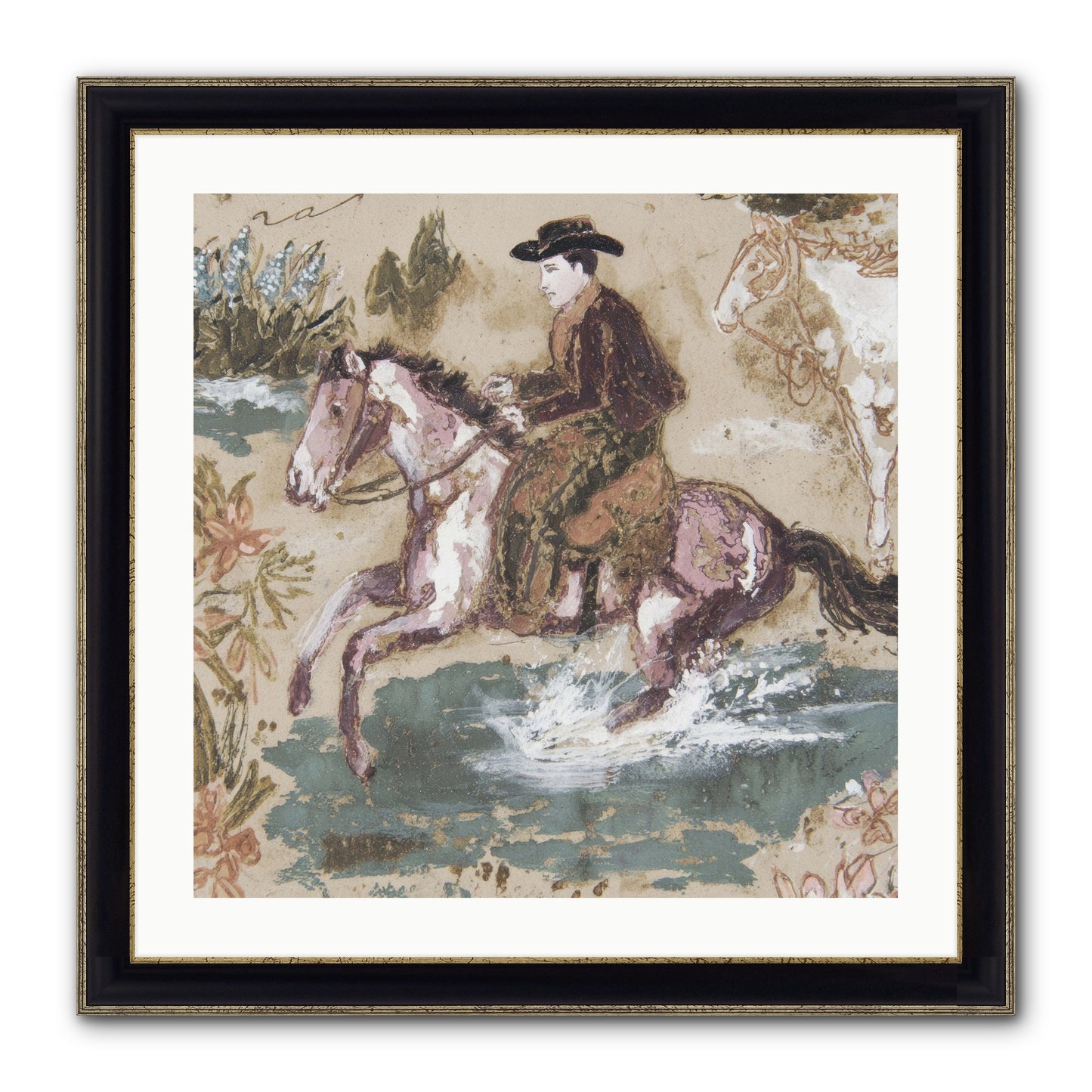 Serpentine Way Framed Print - Black & Gold 24x24