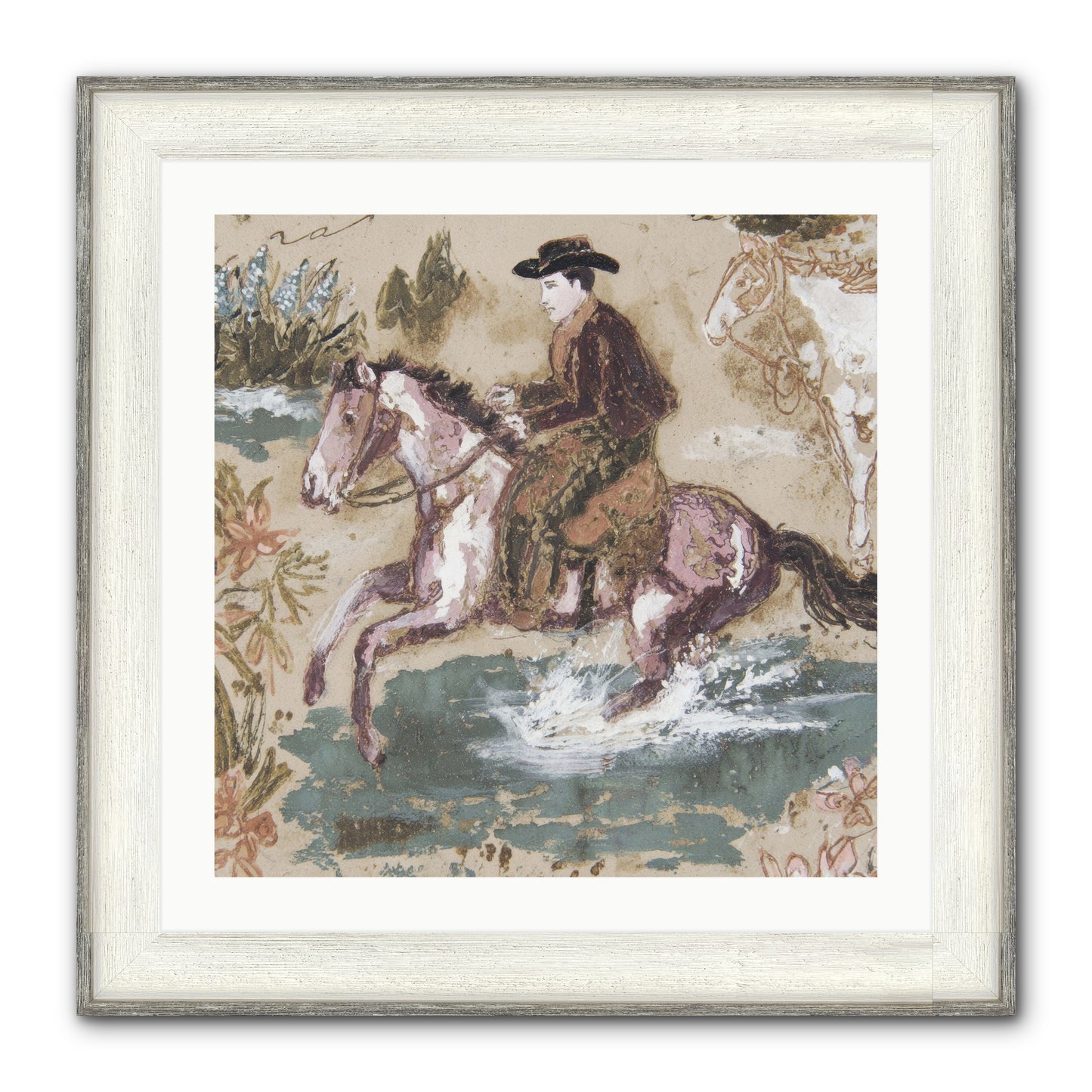 Serpentine Way Framed Print - Driftwood White 24x24
