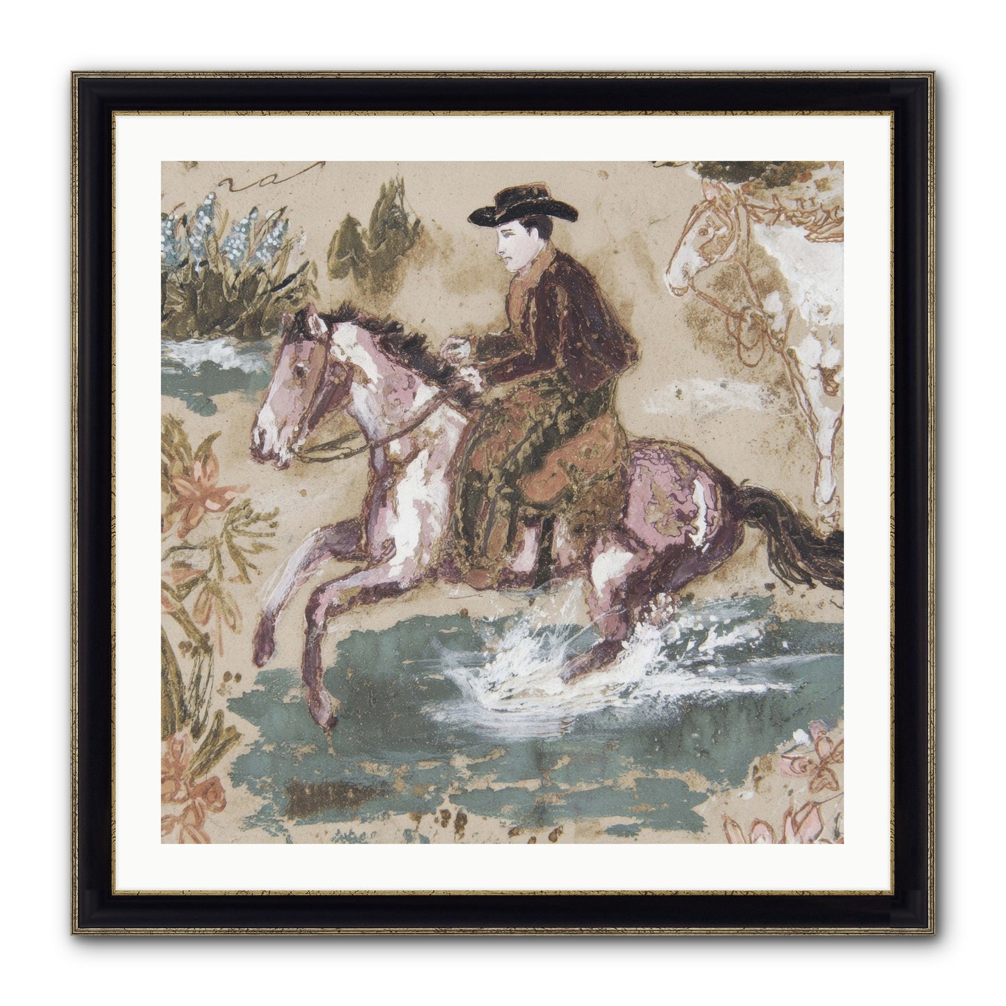 Serpentine Way Framed Print - Black & Gold 30x30