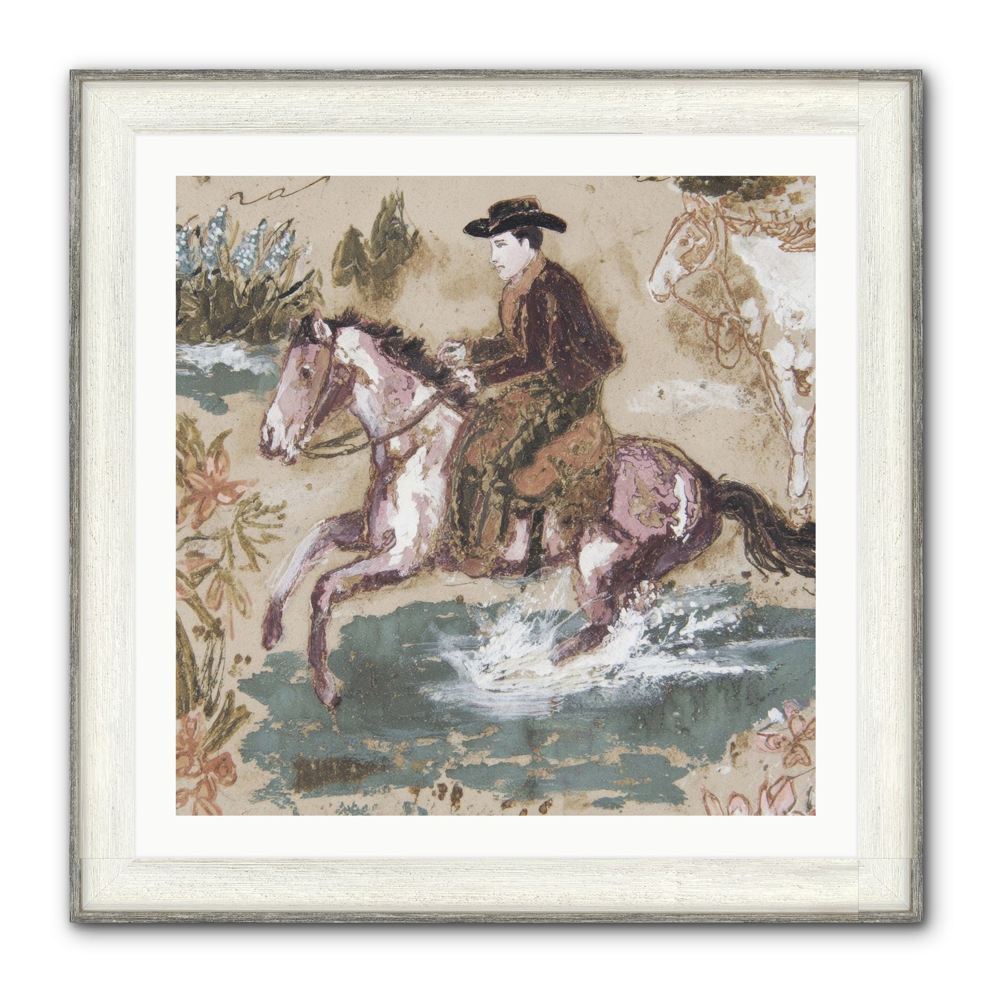 Serpentine Way Framed Print - Driftwood White 30x30