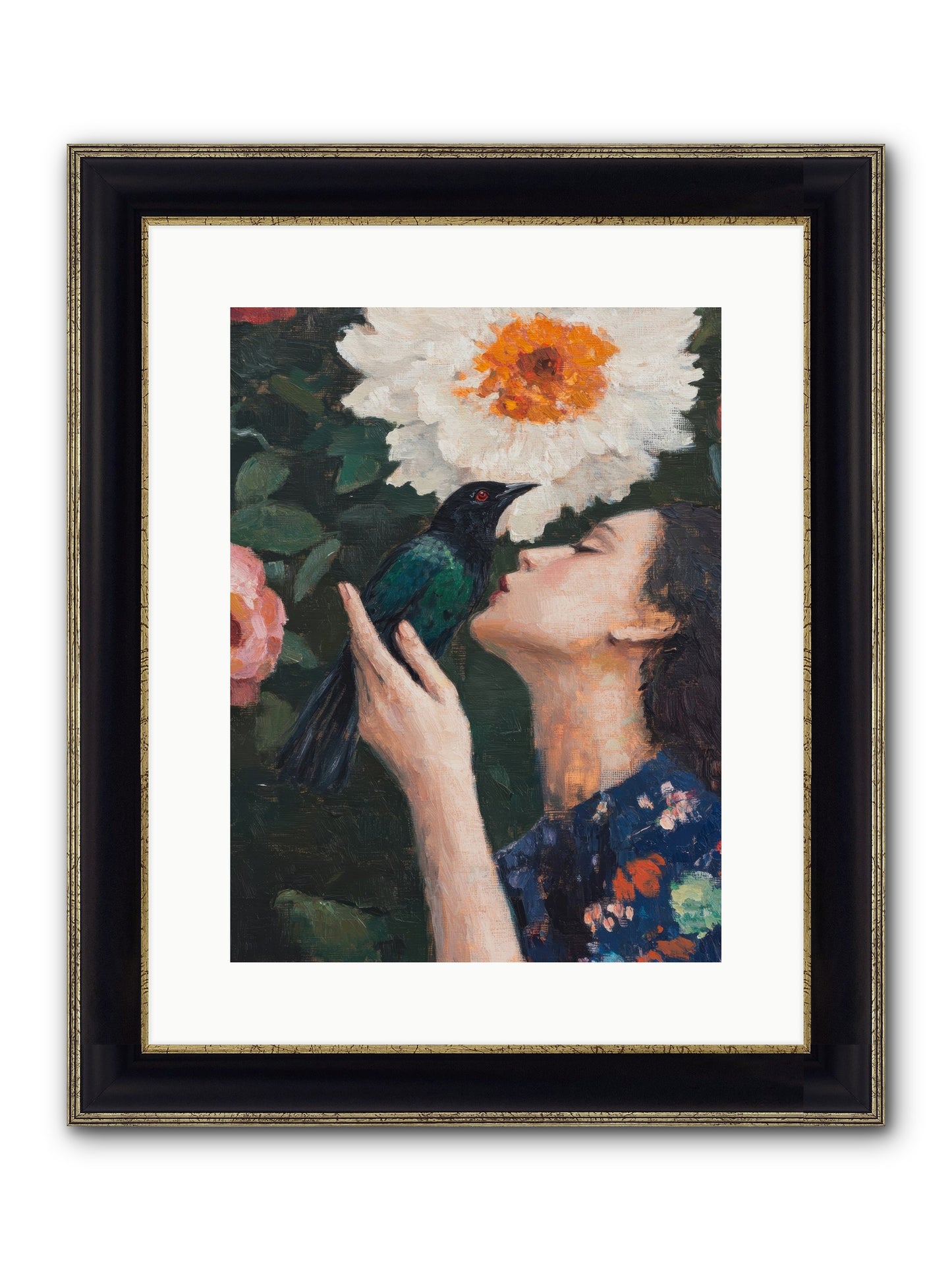 Shadow Brilliance Framed Print - Black & Gold 12x16