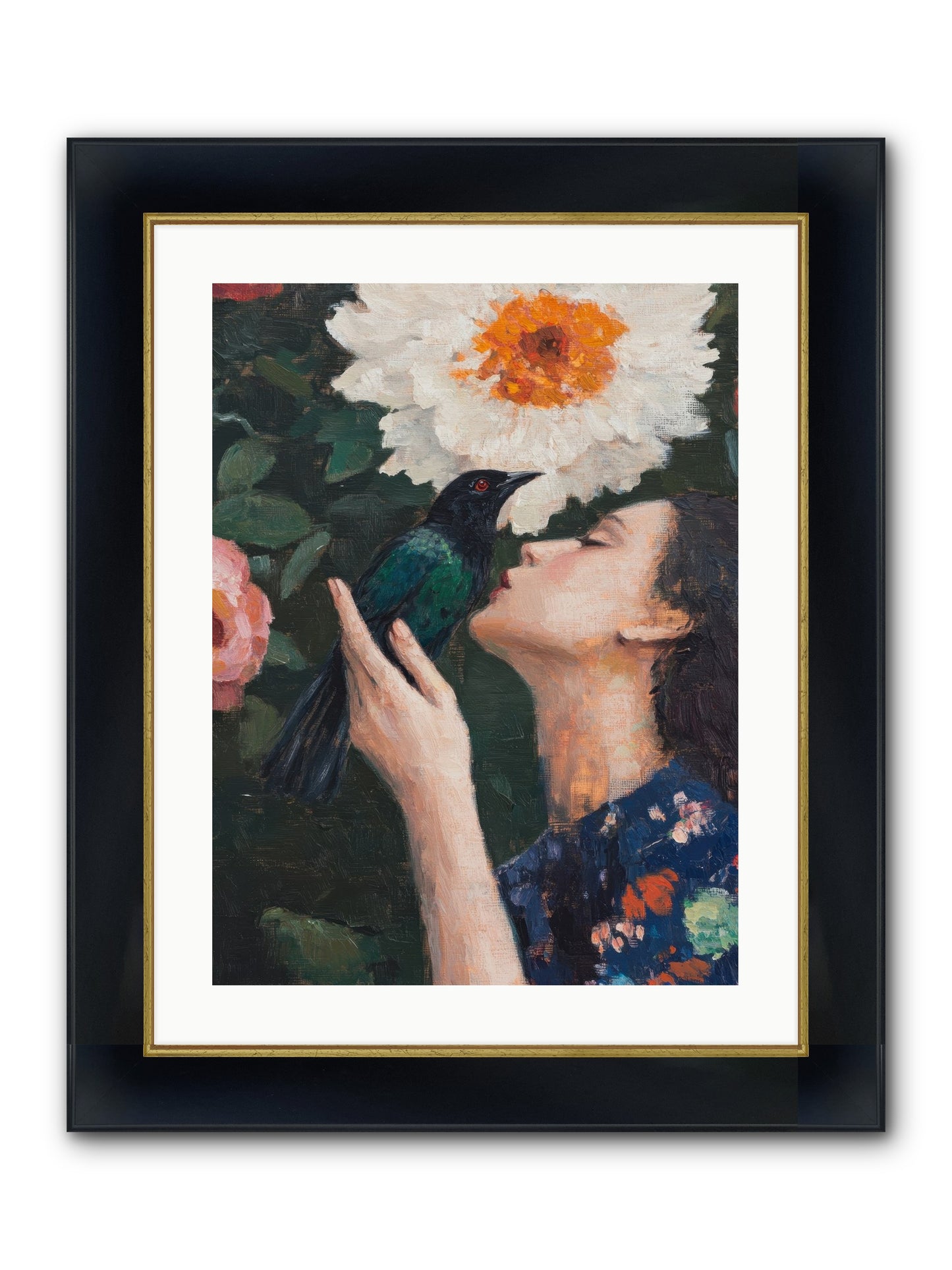 Shadow Brilliance Framed Print - Wide Black w/Gold 18x24