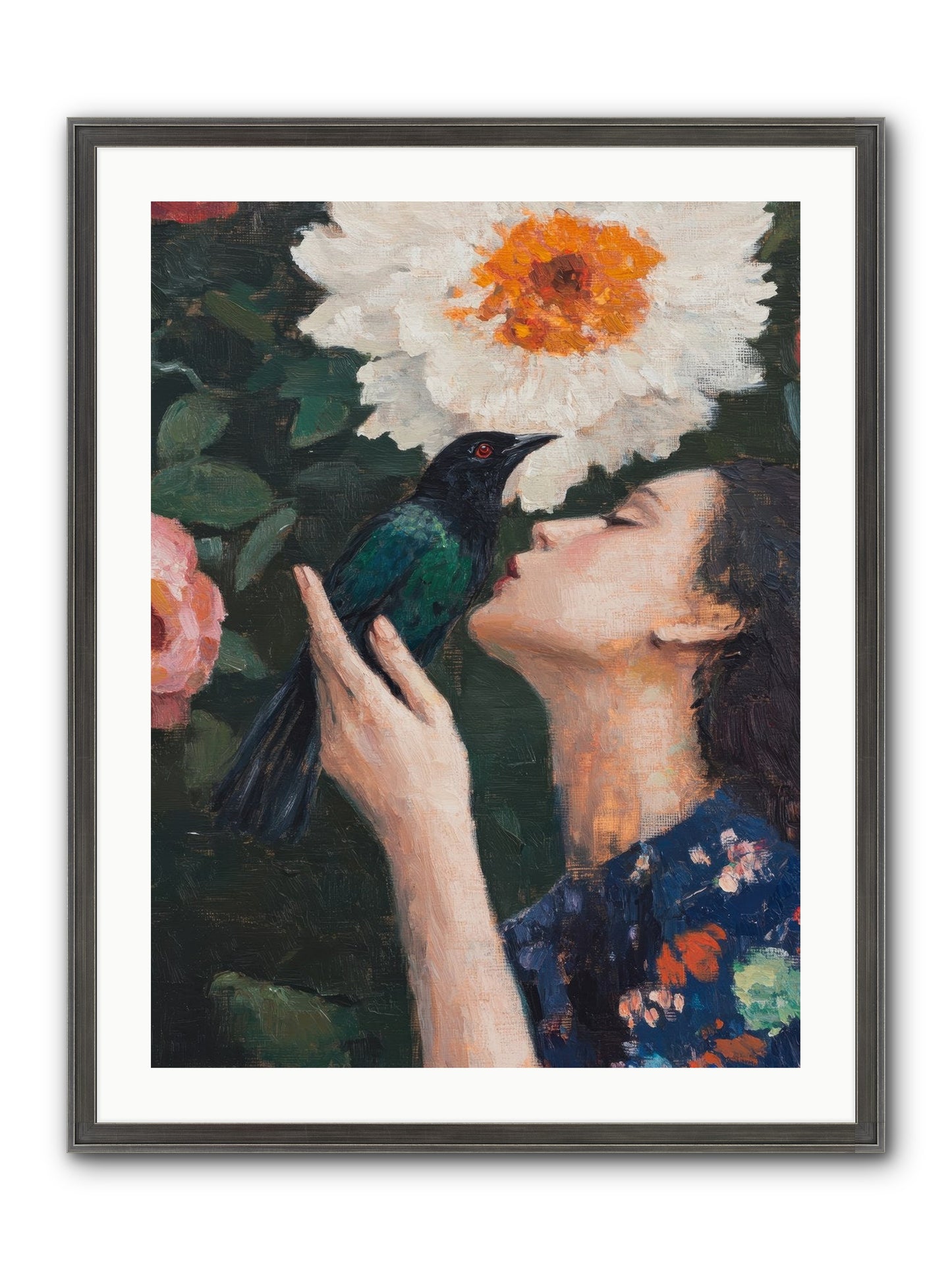 Shadow Brilliance Framed Print - Slimwoods Black/Silver 24x32
