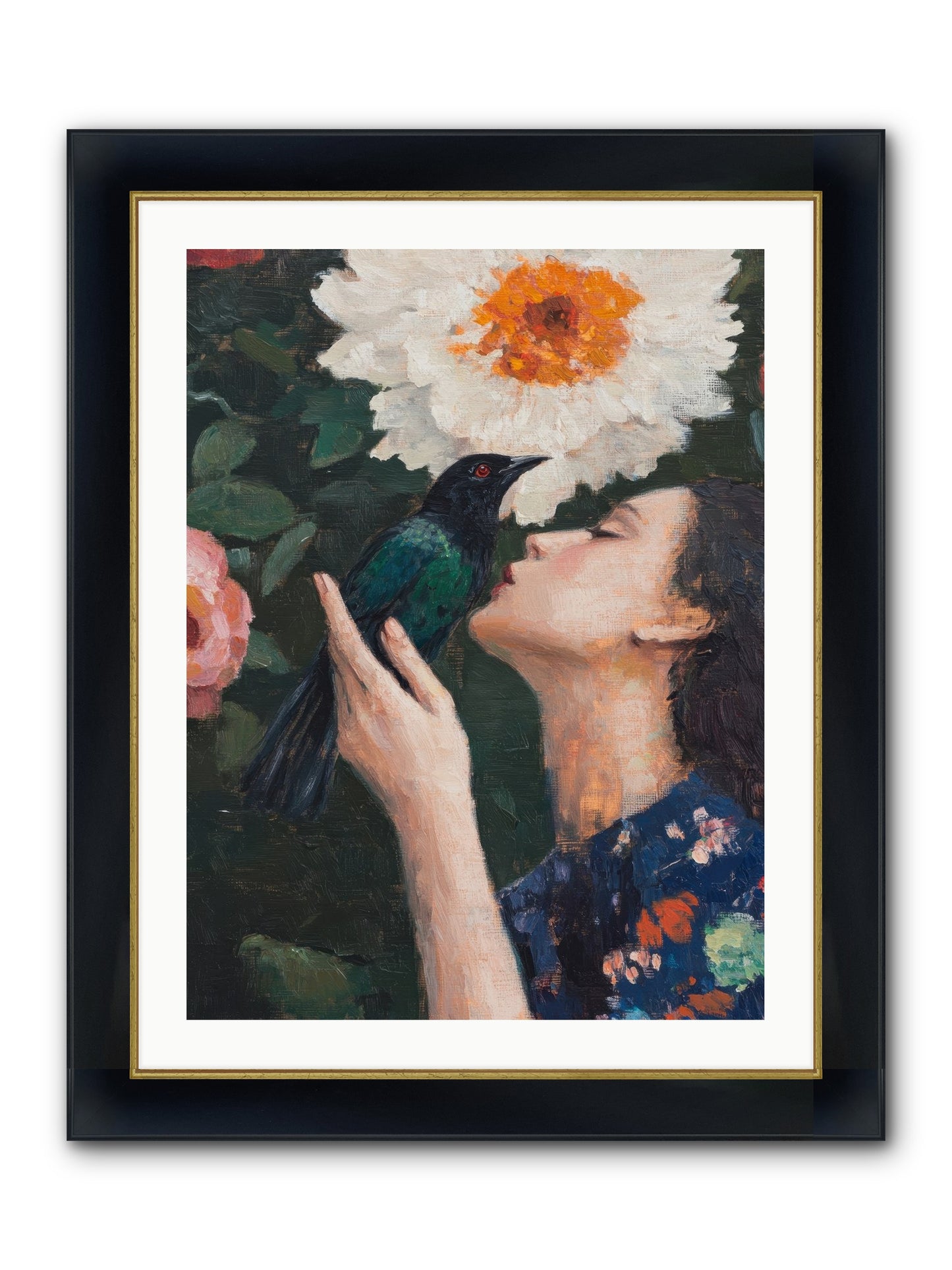 Shadow Brilliance Framed Print - Wide Black w/Gold 24x32