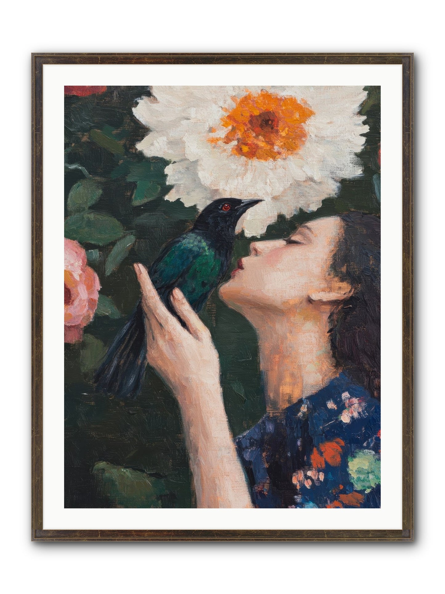 Shadow Brilliance Framed Print - Slimwoods Black/Gold 30x40