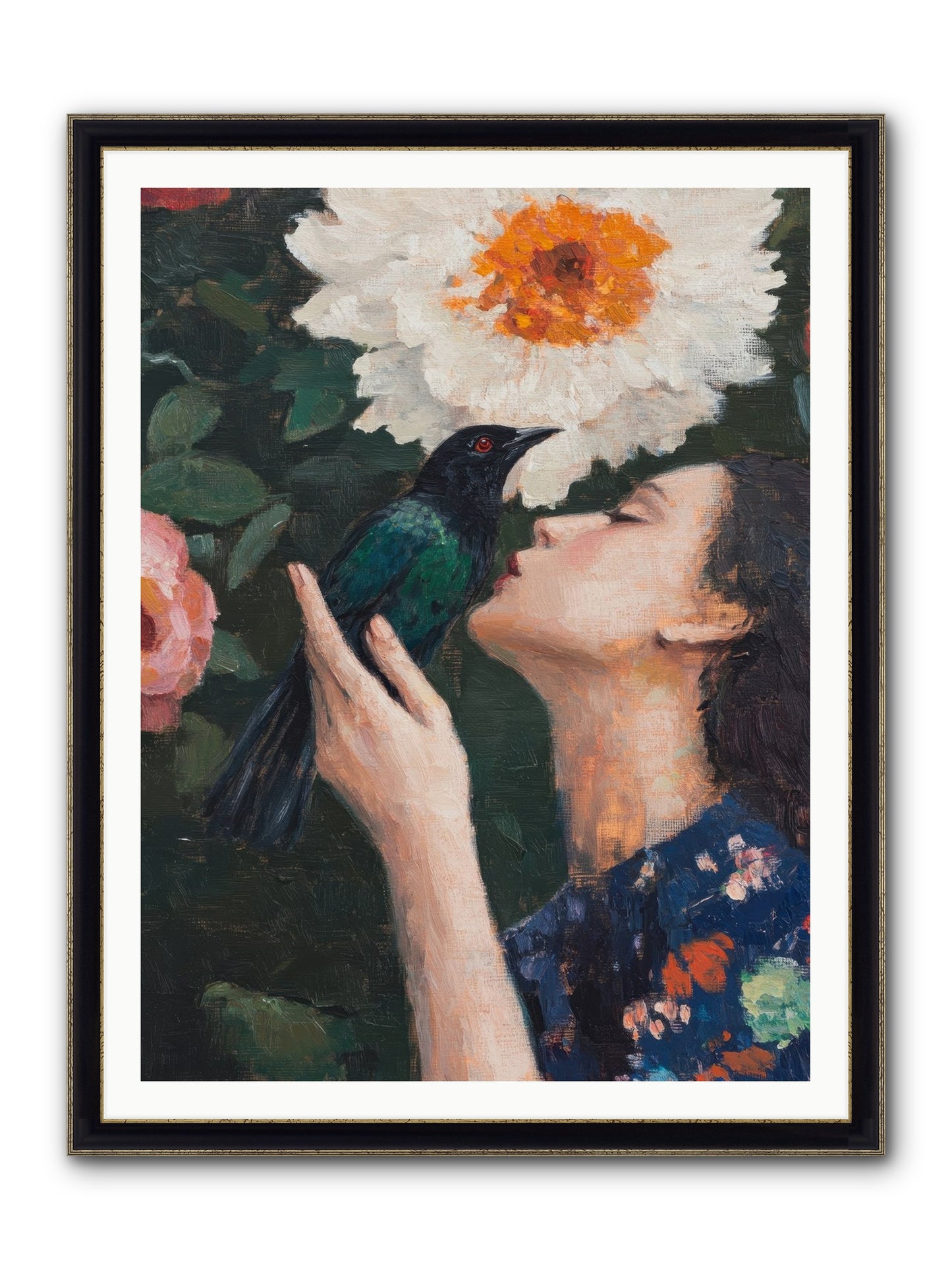 Shadow Brilliance Framed Print - Black & Gold 36x48