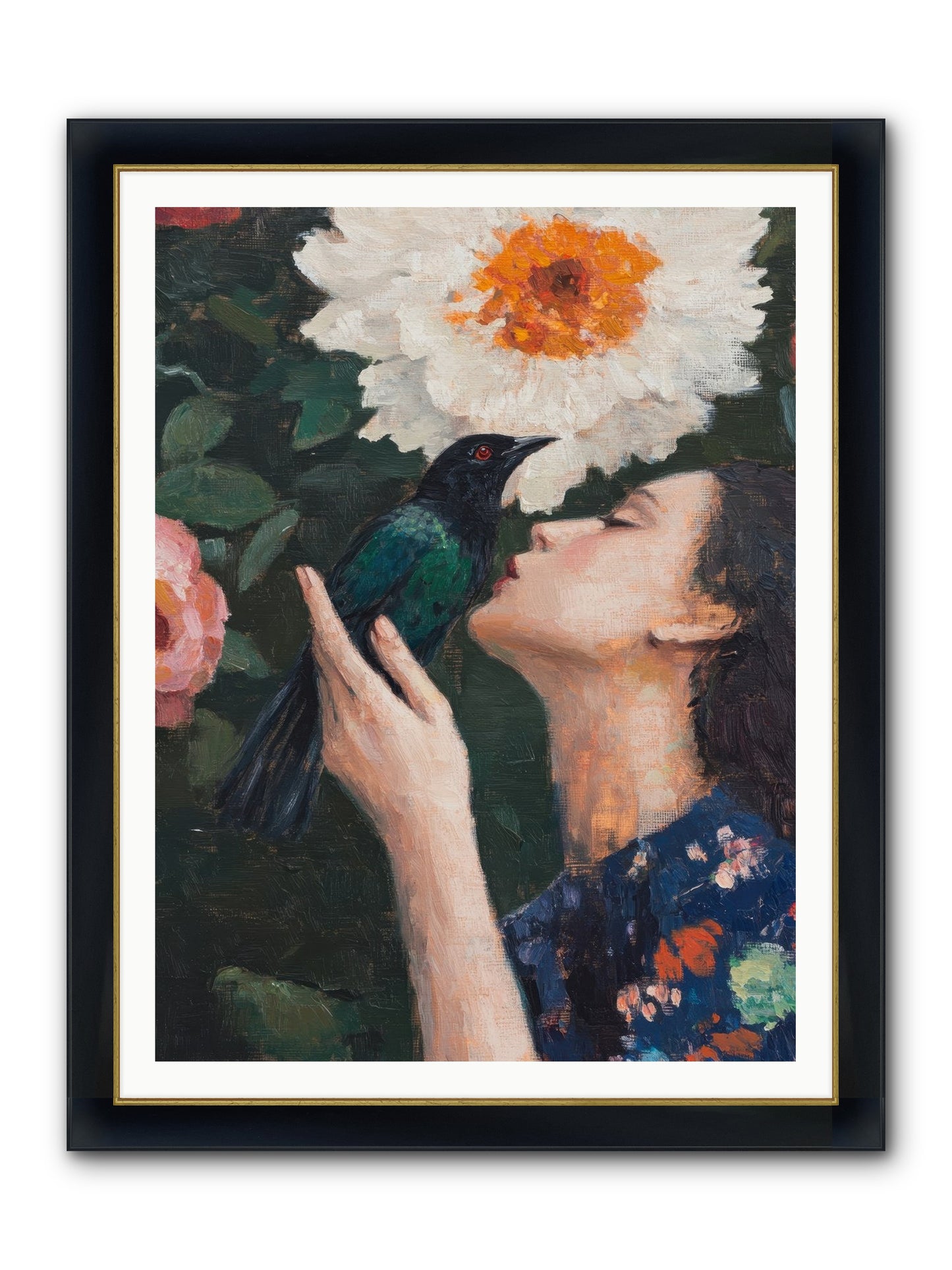 Shadow Brilliance Framed Print - Wide Black w/Gold 36x48