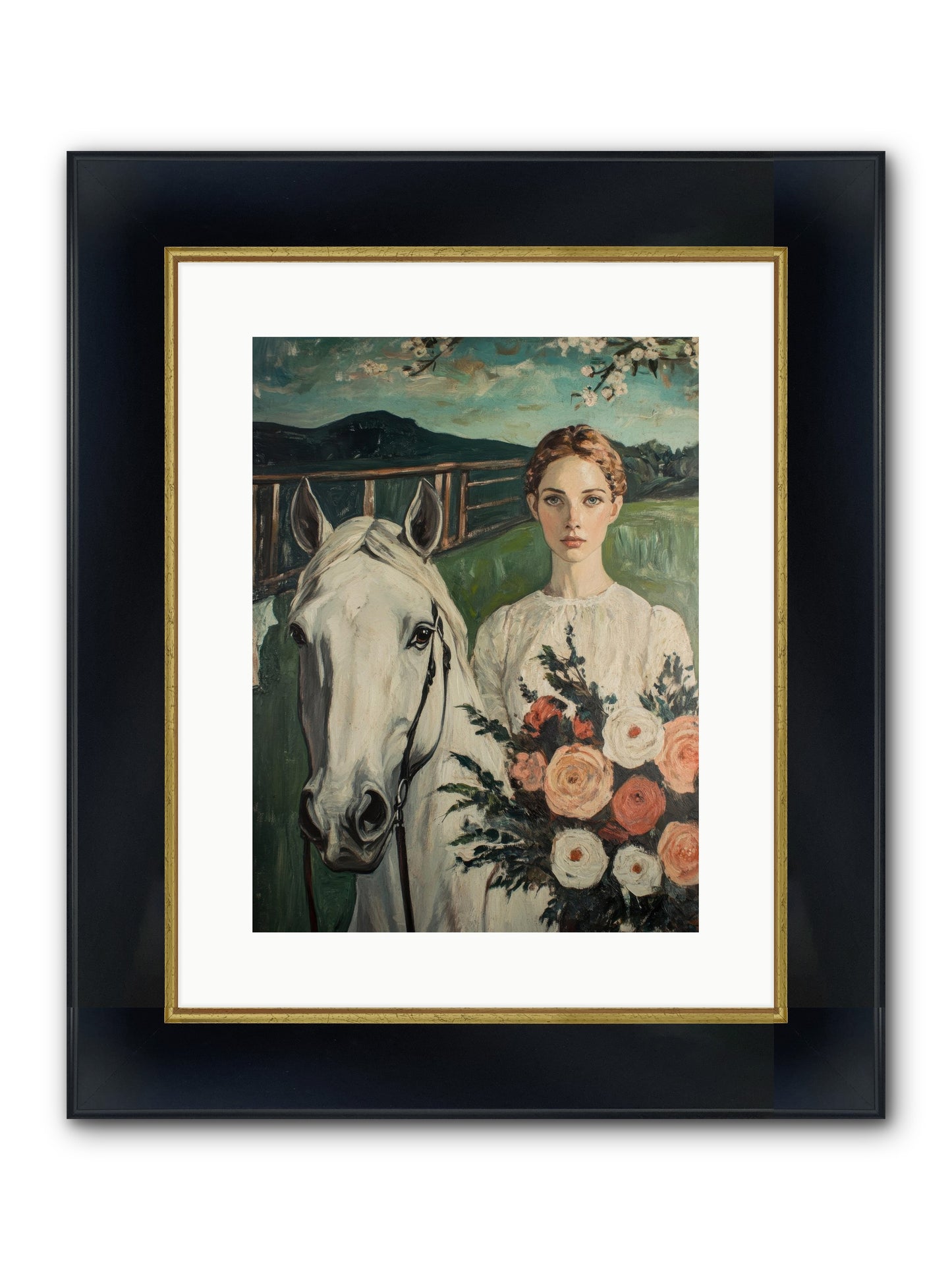 Shadow Dancer Framed Print - Wide Black w/Gold 12x16