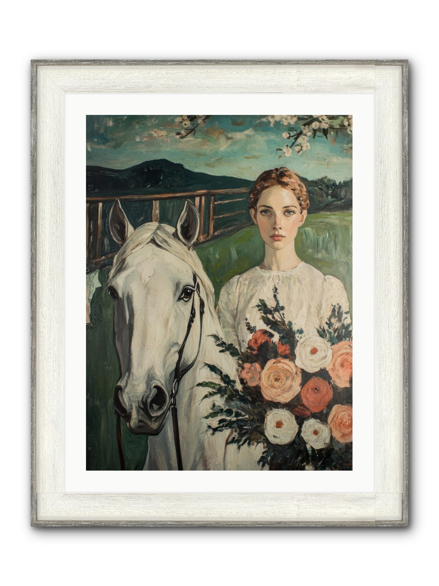 Shadow Dancer Framed Print - Driftwood White 24x32