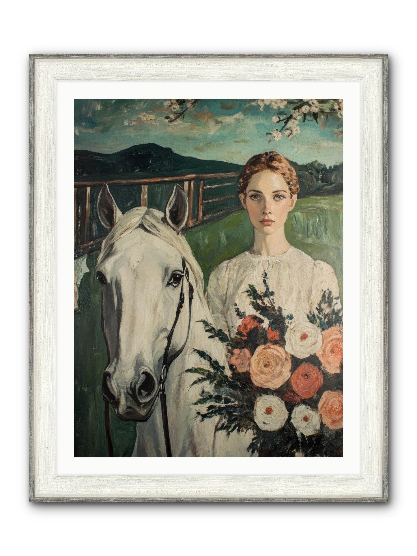 Shadow Dancer Framed Print - Driftwood White 30x40
