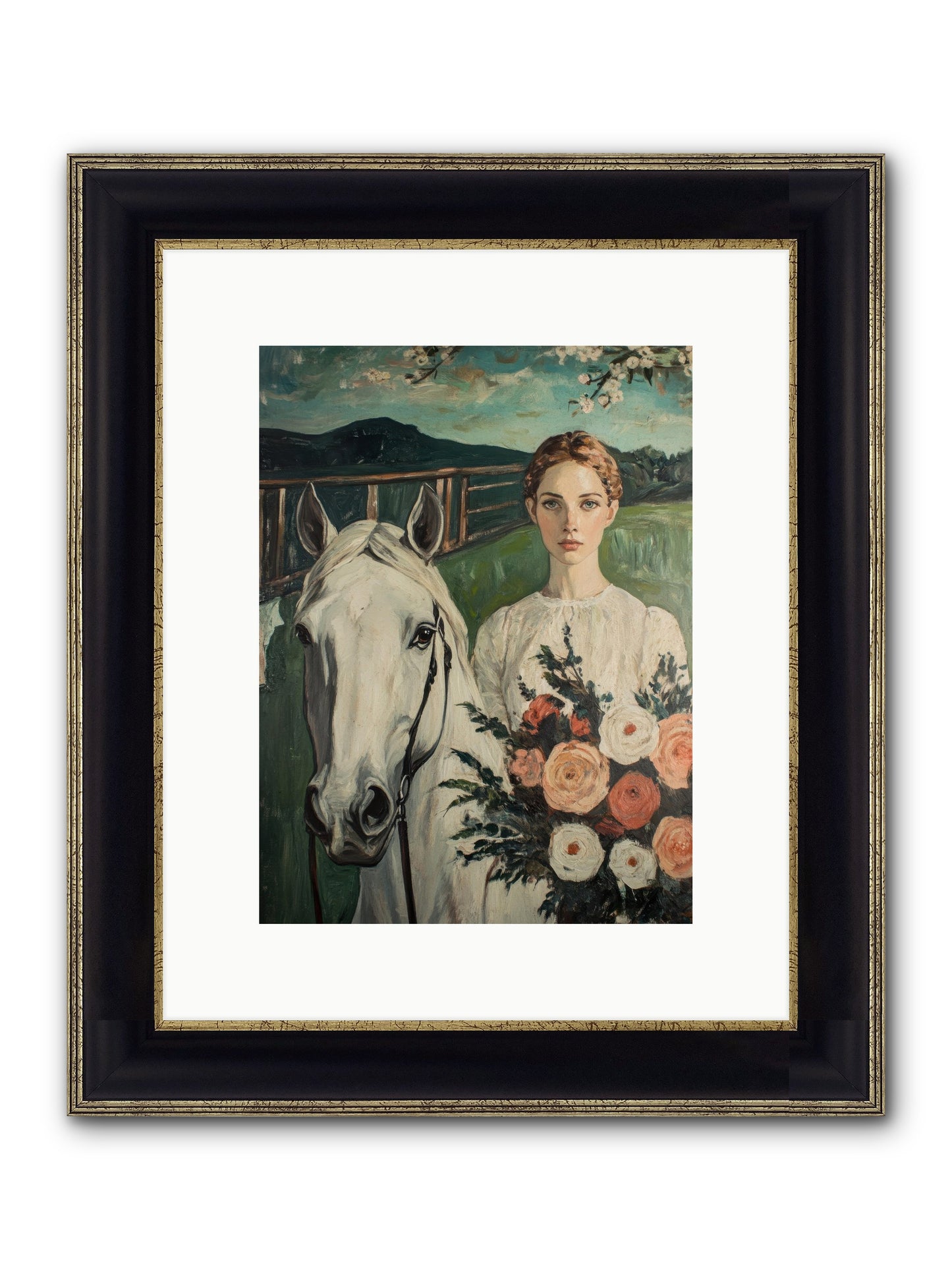 Shadow Dancer Framed Print - Black & Gold 9x12