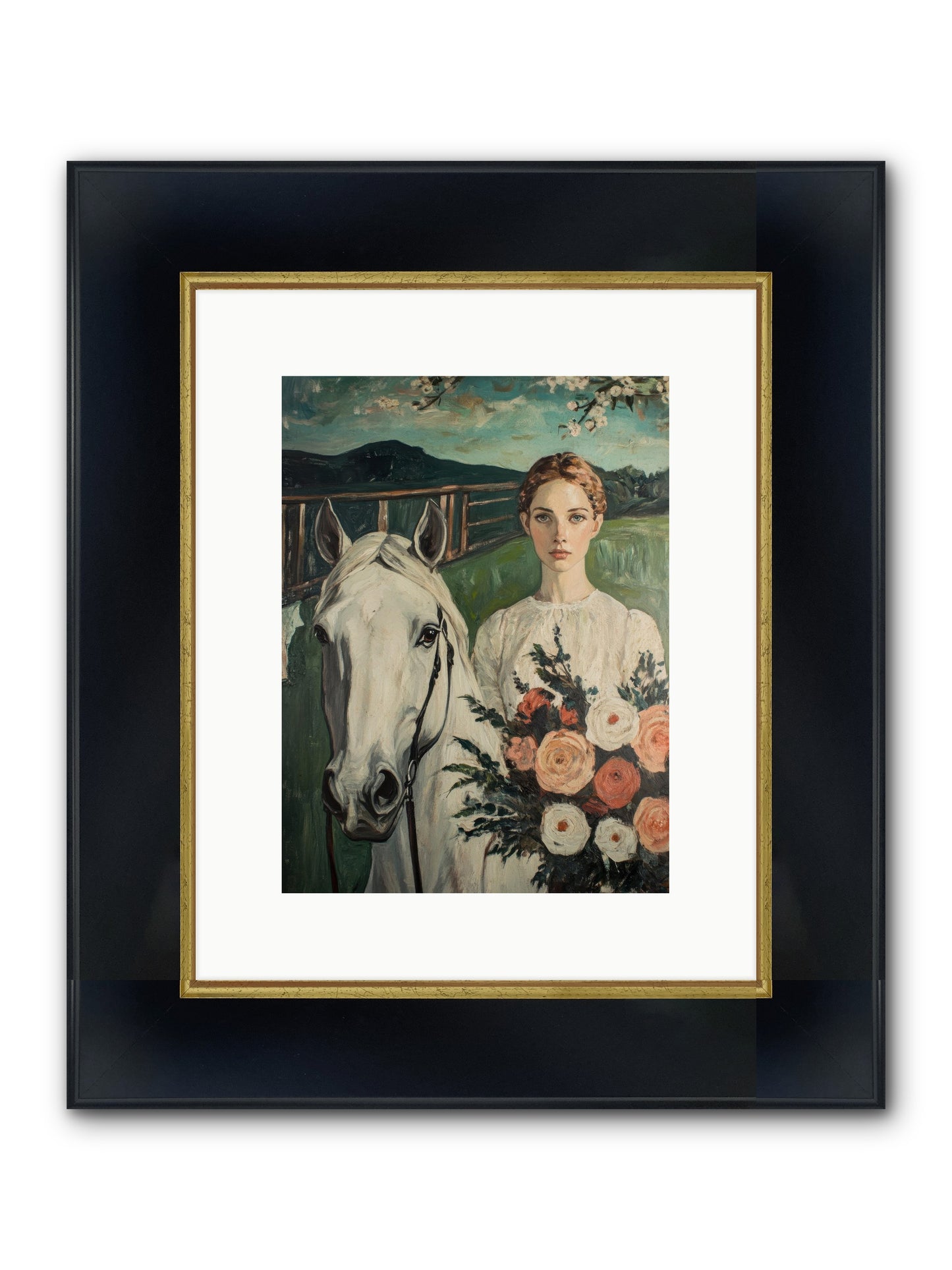 Shadow Dancer Framed Print - Wide Black w/Gold 9x12