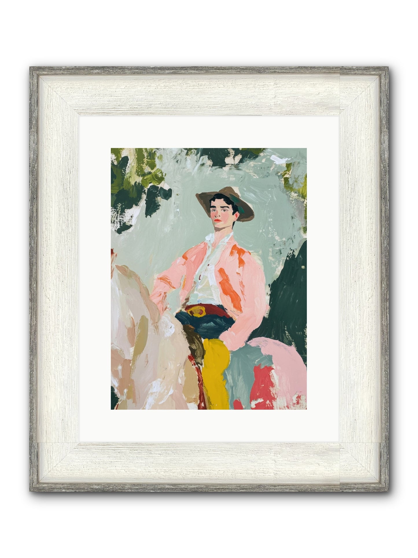 Shadow Rider Framed Print - Driftwood White 12x16