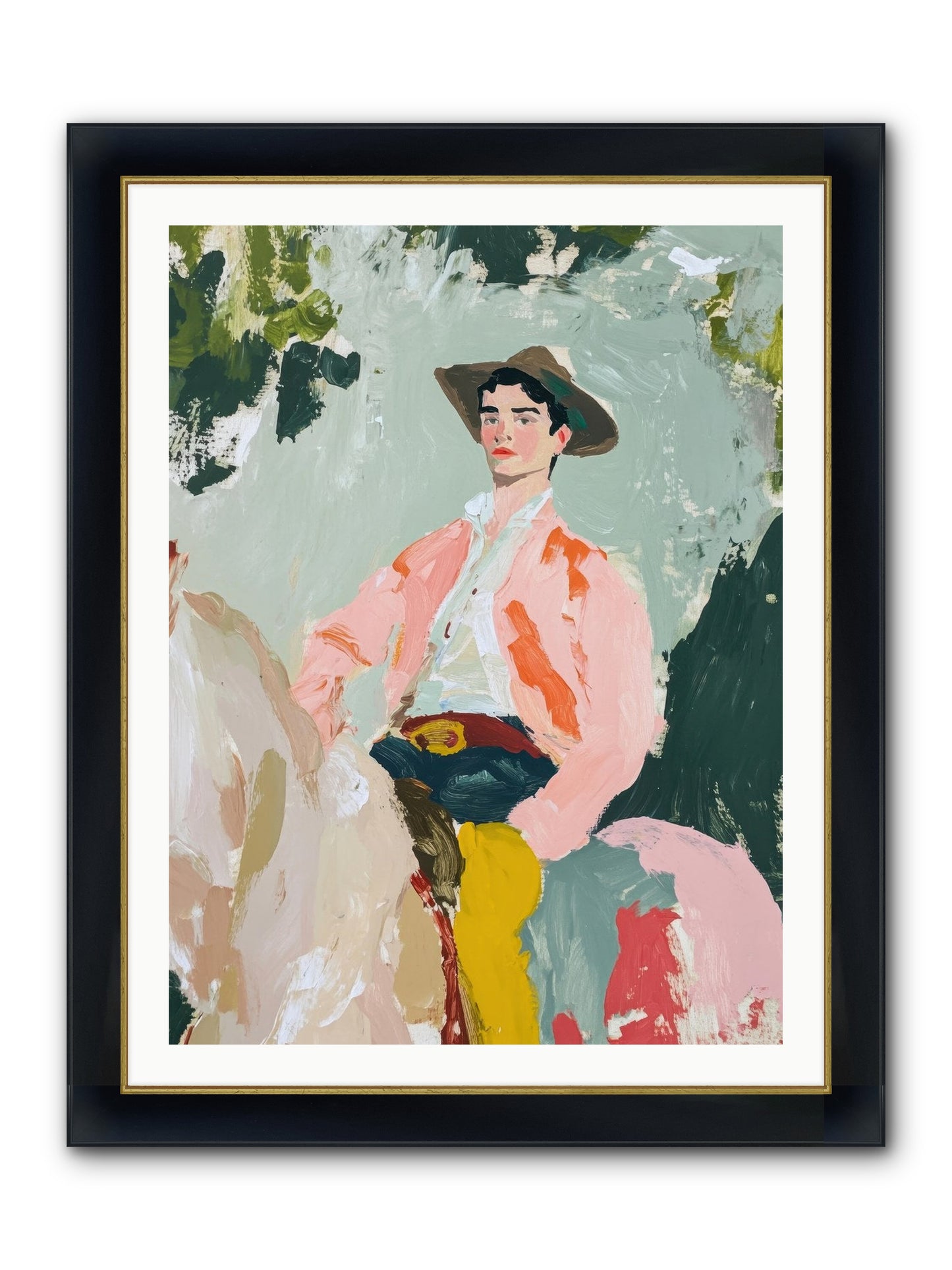 Shadow Rider Framed Print - Wide Black w/Gold 30x40