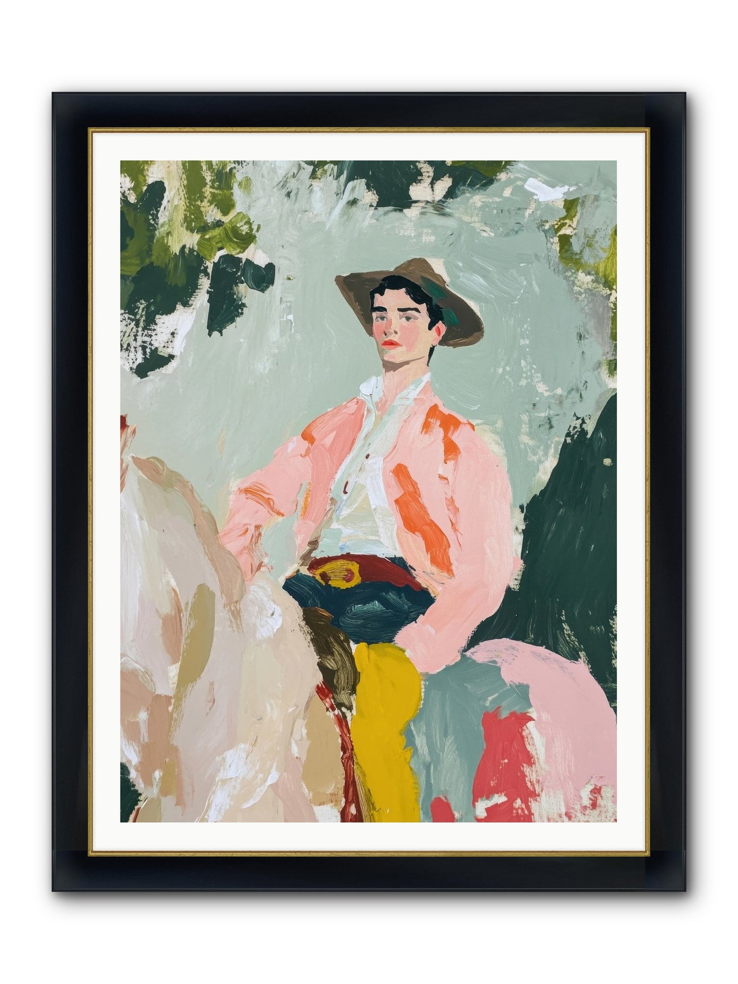 Shadow Rider Framed Print - Wide Black w/Gold 36x48
