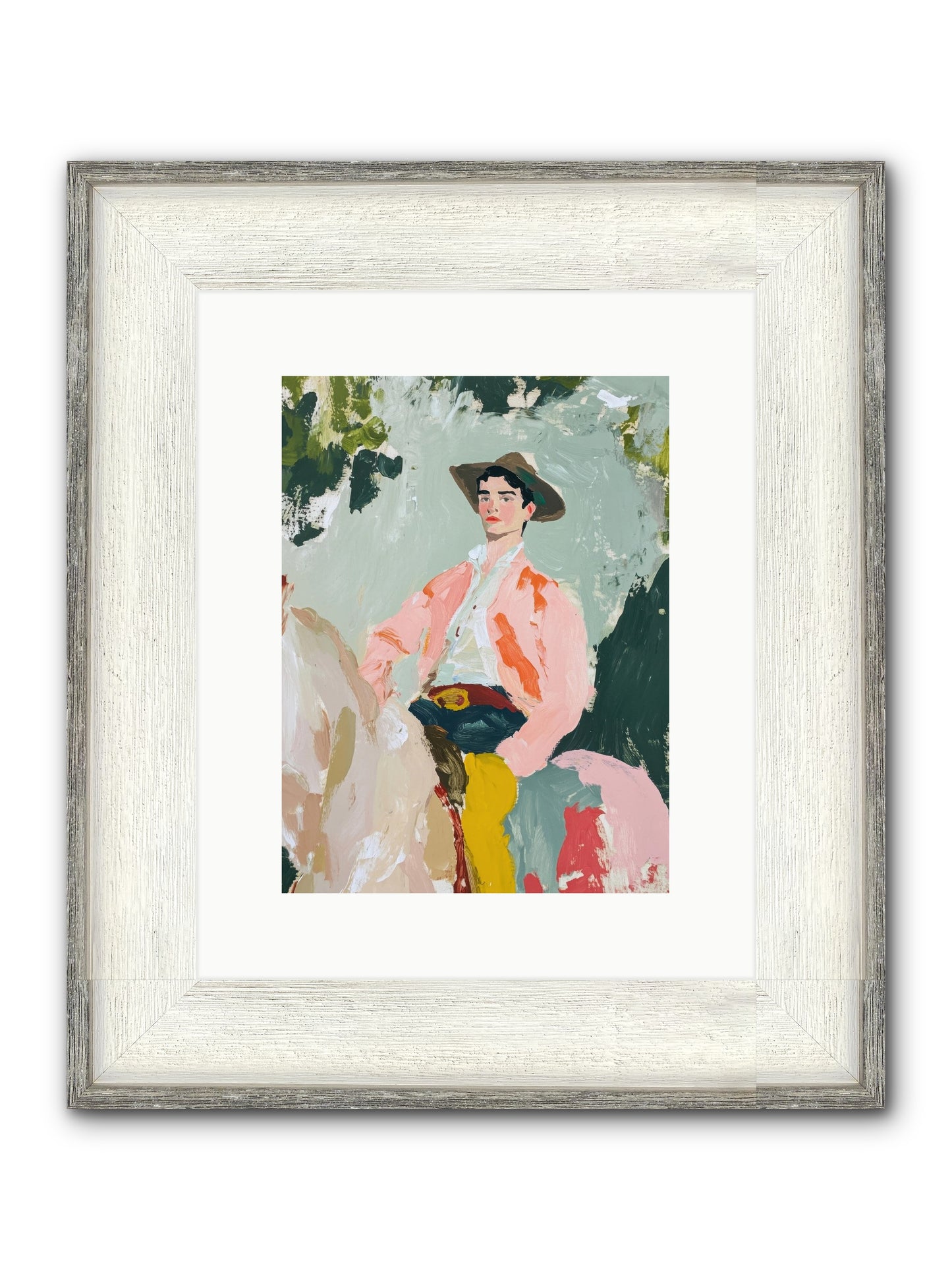 Shadow Rider Framed Print - Driftwood White 9x12